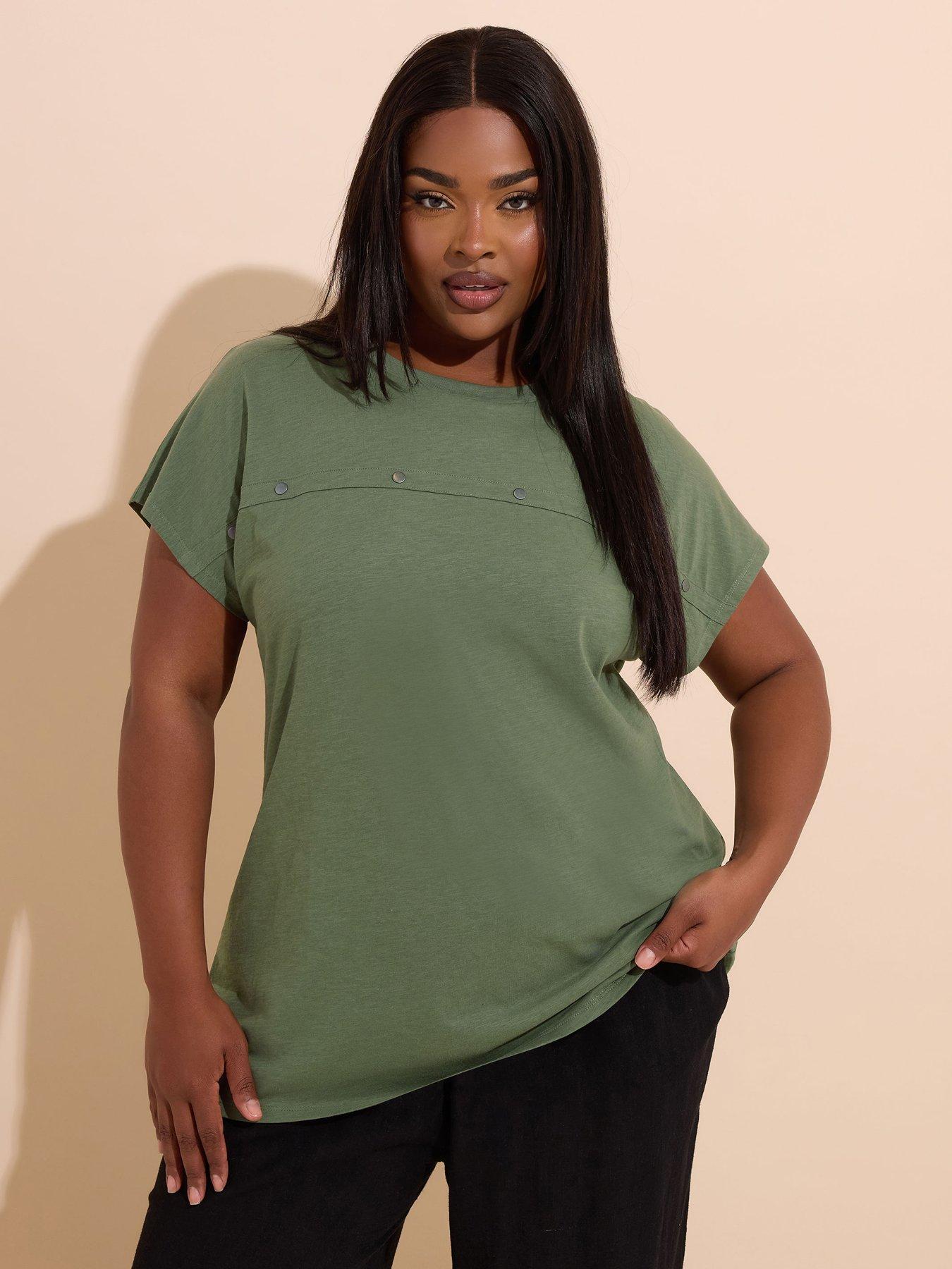 undefined Curve Slub Grown On Stud Top - Green