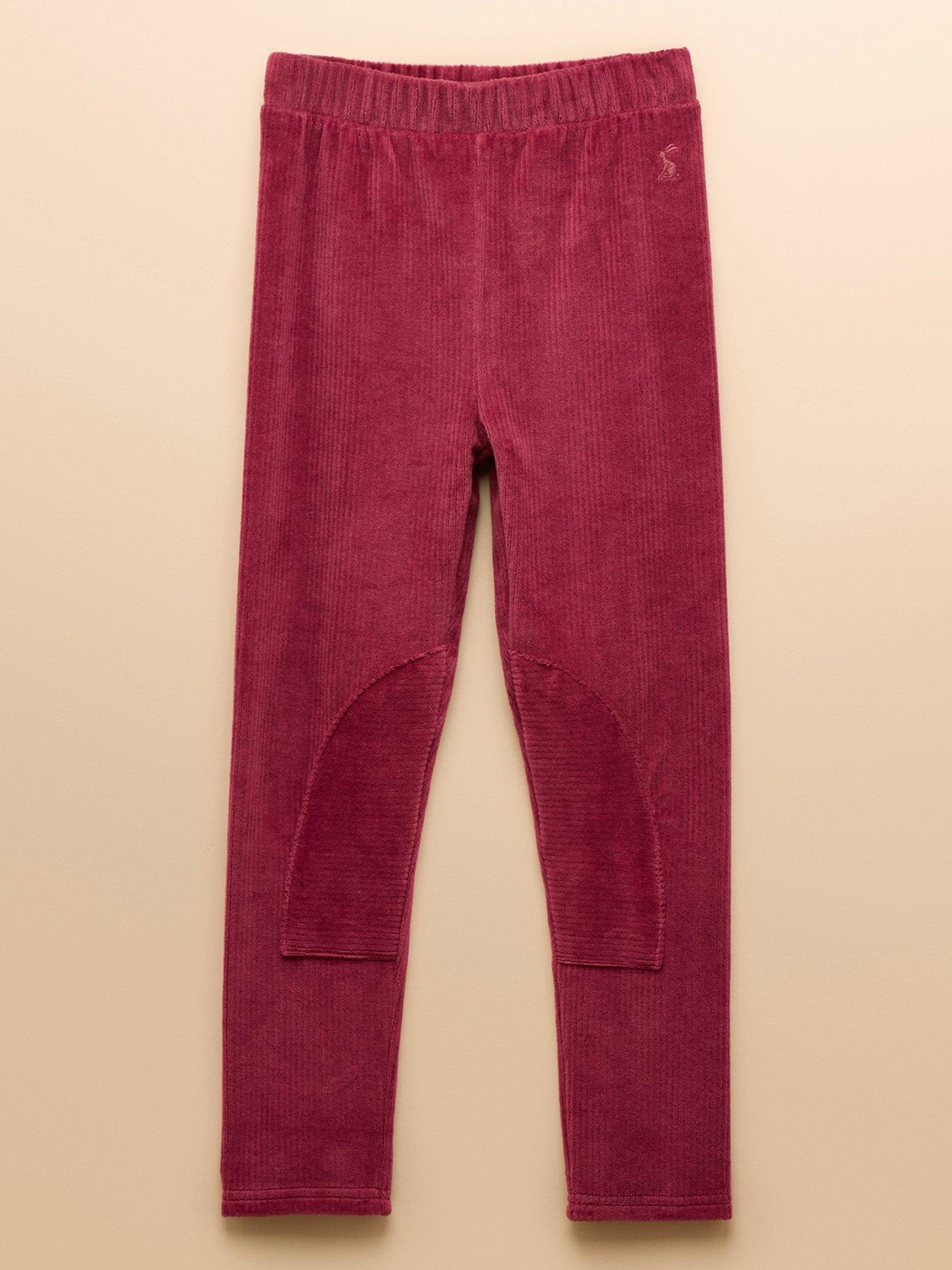 undefined Girls Stretch Cord Leggings - Dark Pink