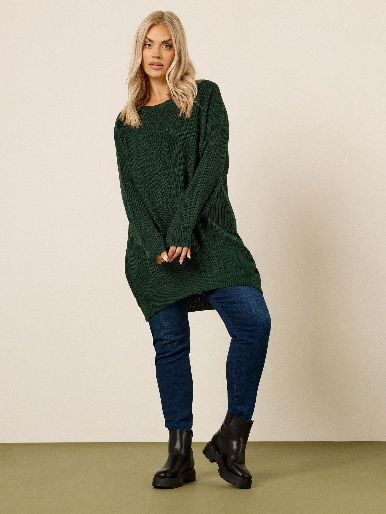 Image 3 of 4 of Yours Curve Essential Jumper - Green