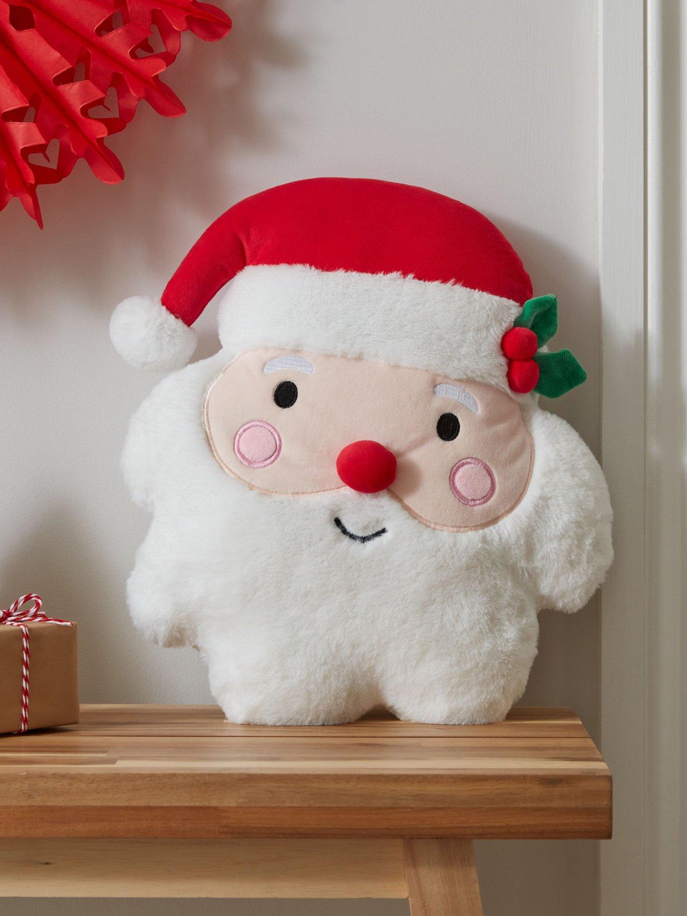 Catherine Lansfield Christmas Santa 3D Shaped Cushion White - Image 4