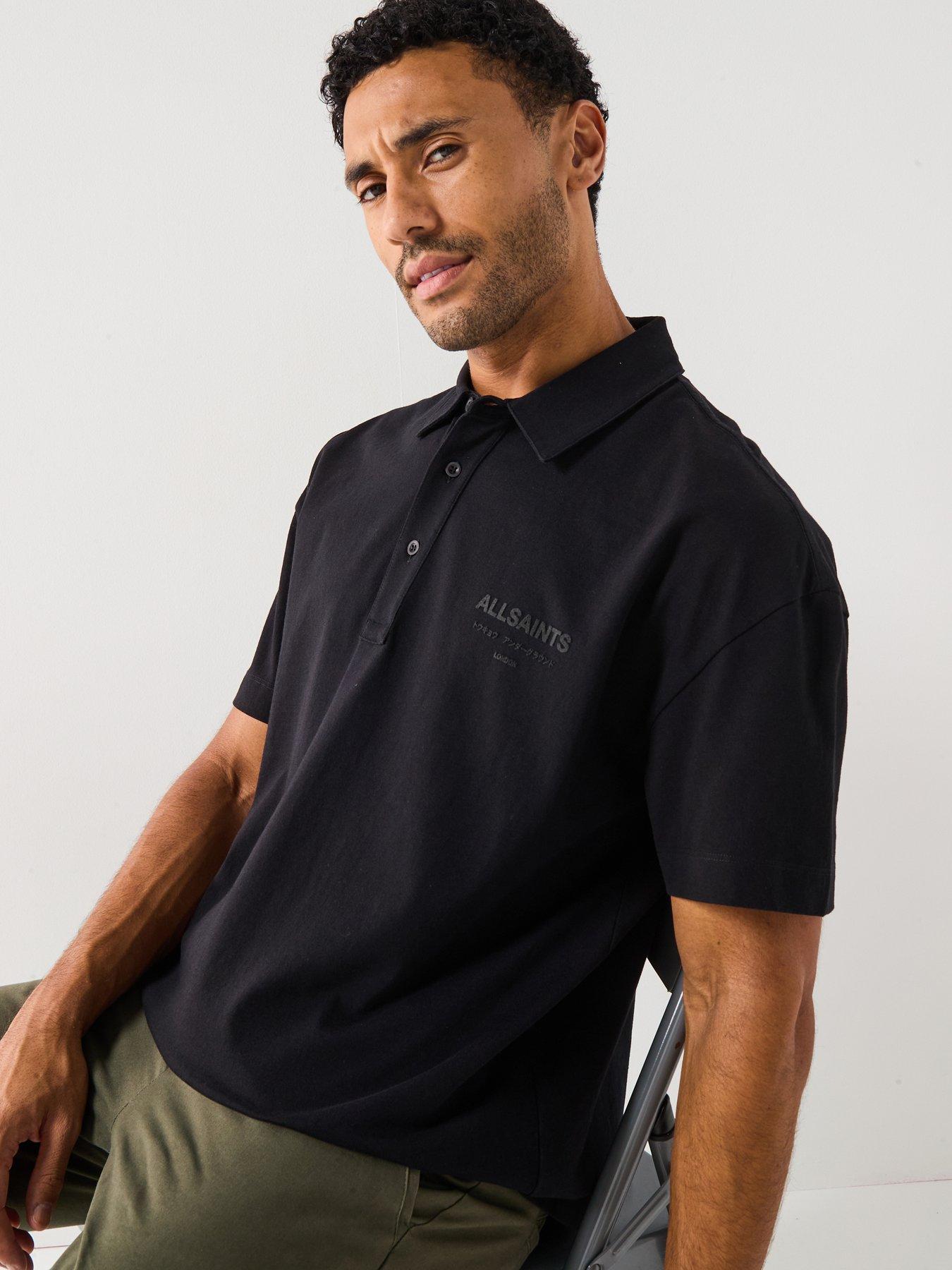 undefined All Saints Xander Short Sleeve Polo Shirt