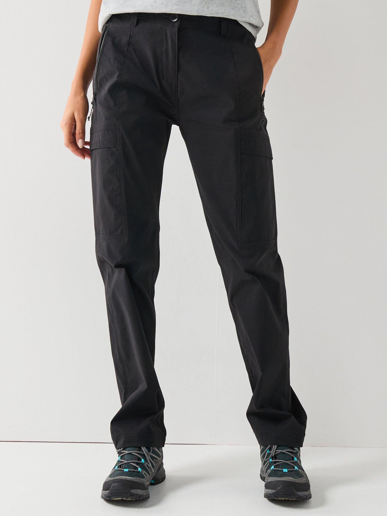 Craghoppers Womens Kiwi Pro Cargo Trousers, Black, Size 22, Inside Leg Regular, Women