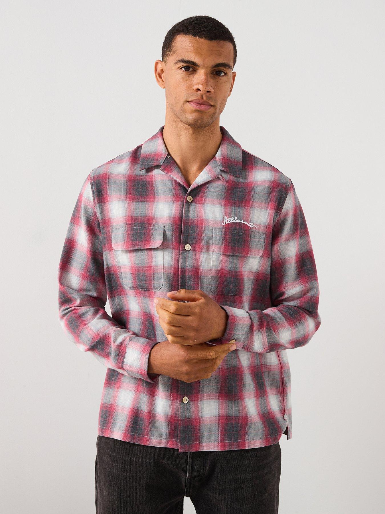 AllSaints All Saints Shams Long Sleeve Check Casual Shirt - Red