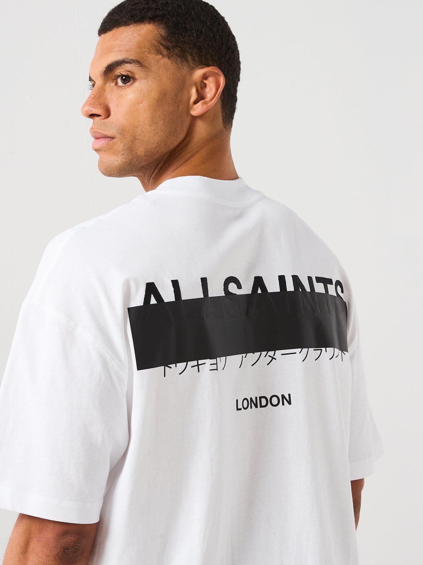 Image 6 of 6 of AllSaints All Saints Redact Short Sleeve Crew Neck T-Shirt - White