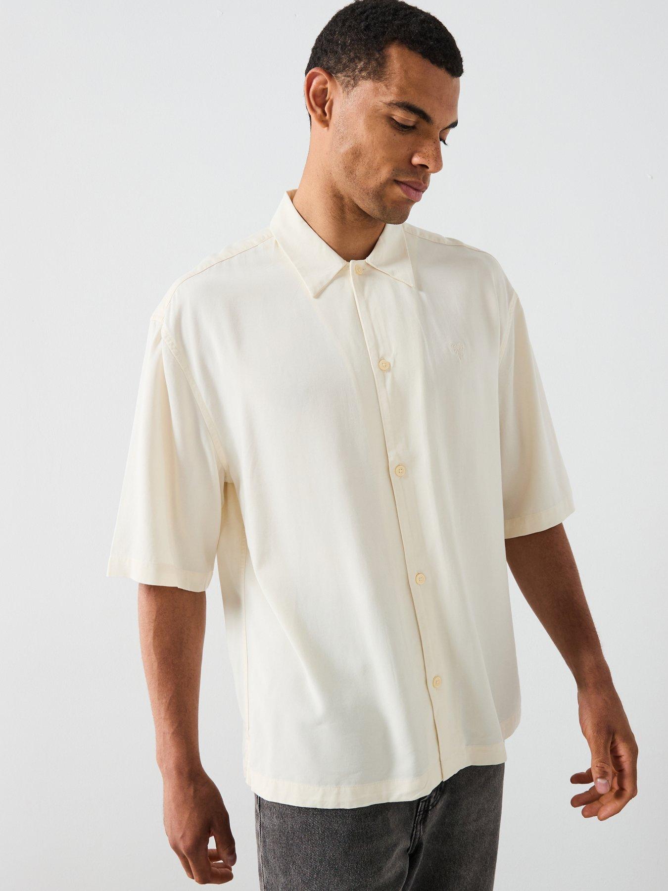 AllSaints All Saints Rialto Short Sleeve Cuban Collar Shirt - White