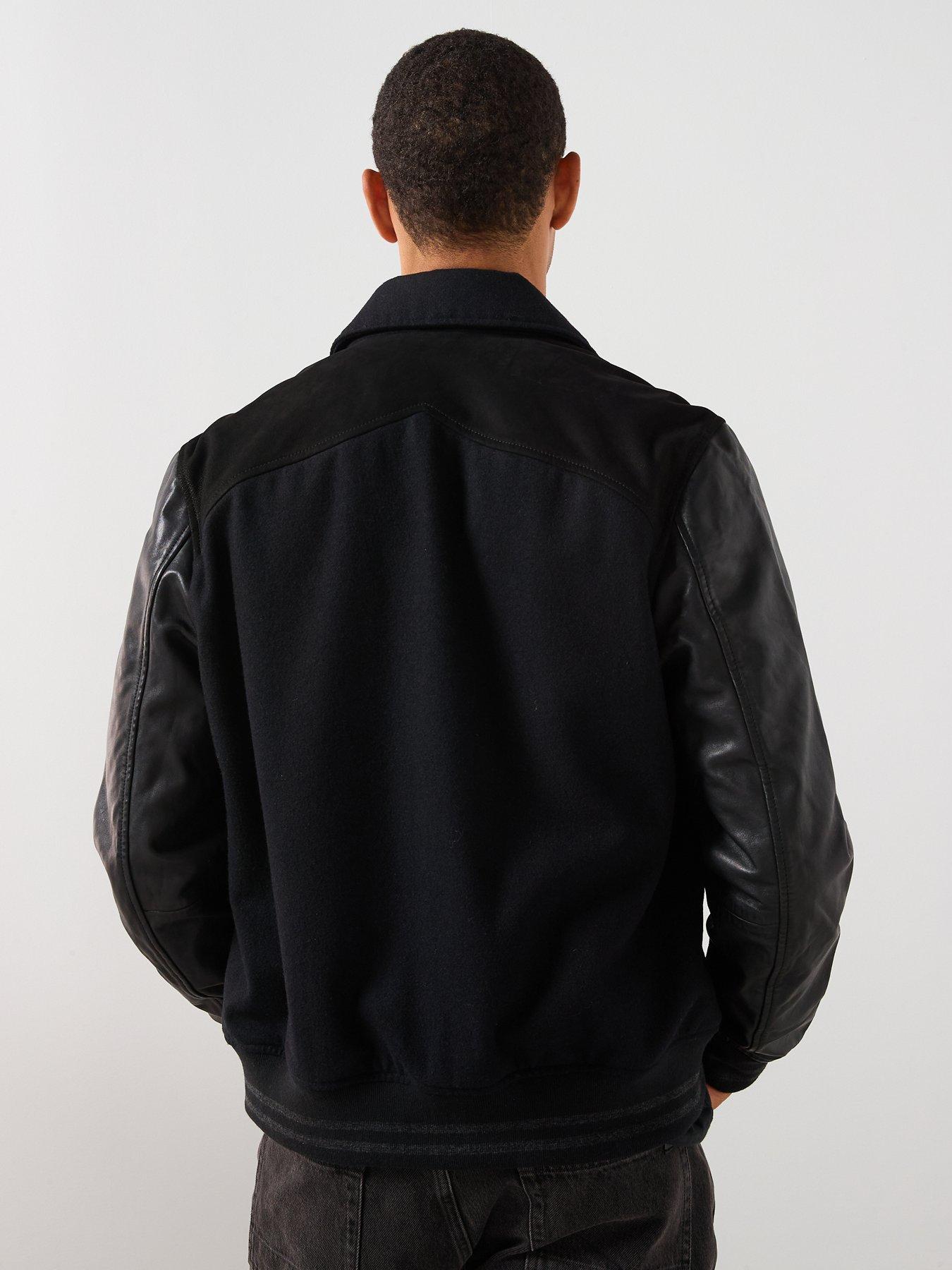 AllSaints All Saints Endleton Mixed Media Bomber Jacket - Black | Very