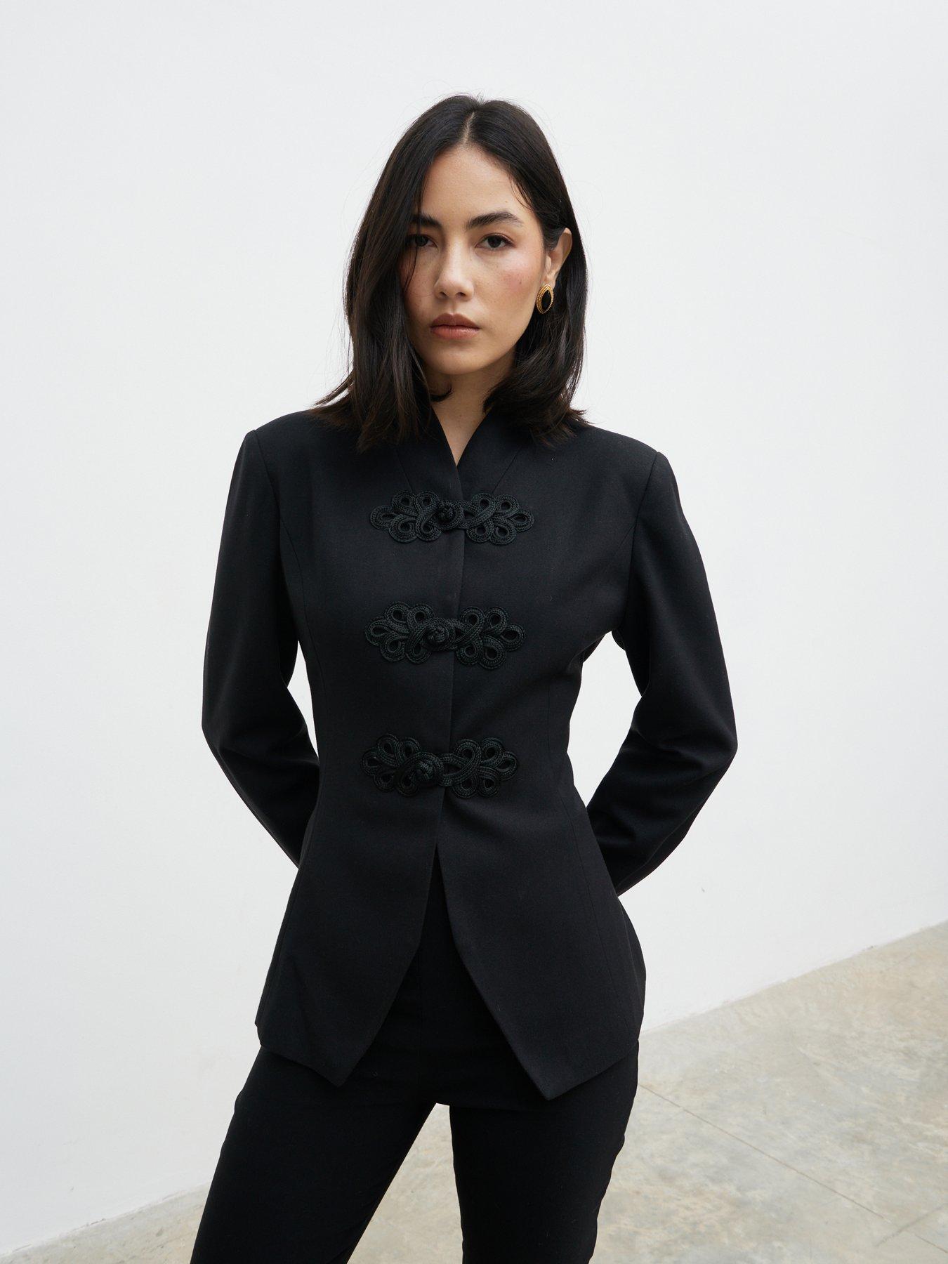 Pretty Lavish Hollyn Knot Detail Long Sleeve Jacket - Black