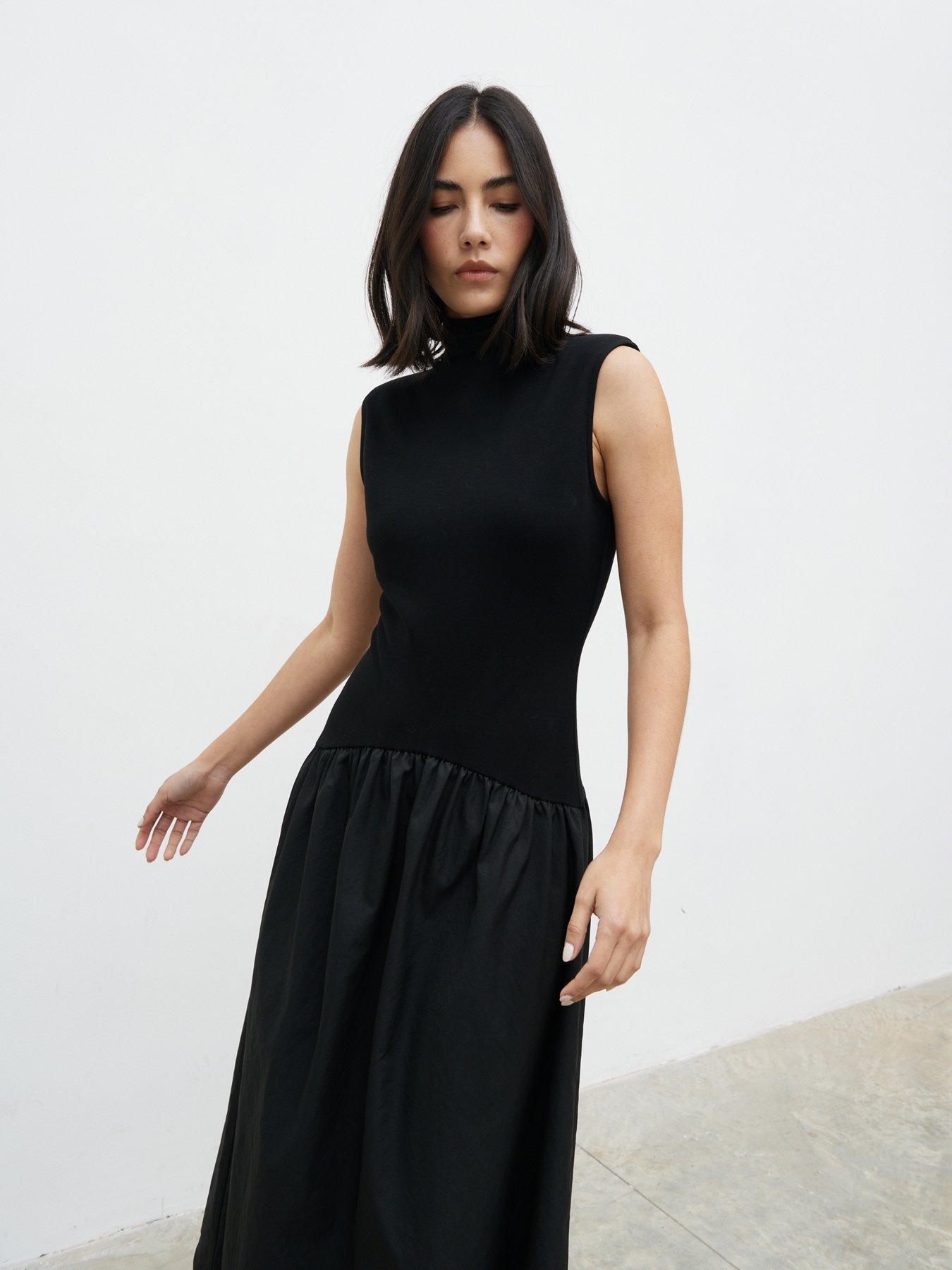 Pretty Lavish Naia Drop Waist Midaxi Dress - Black | Very