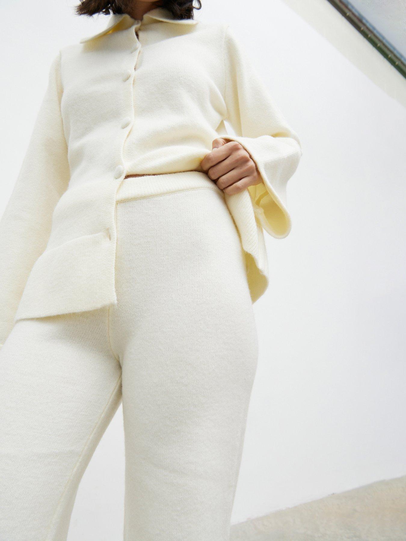 Pretty Lavish Eliice Knit Trousers - Cream
