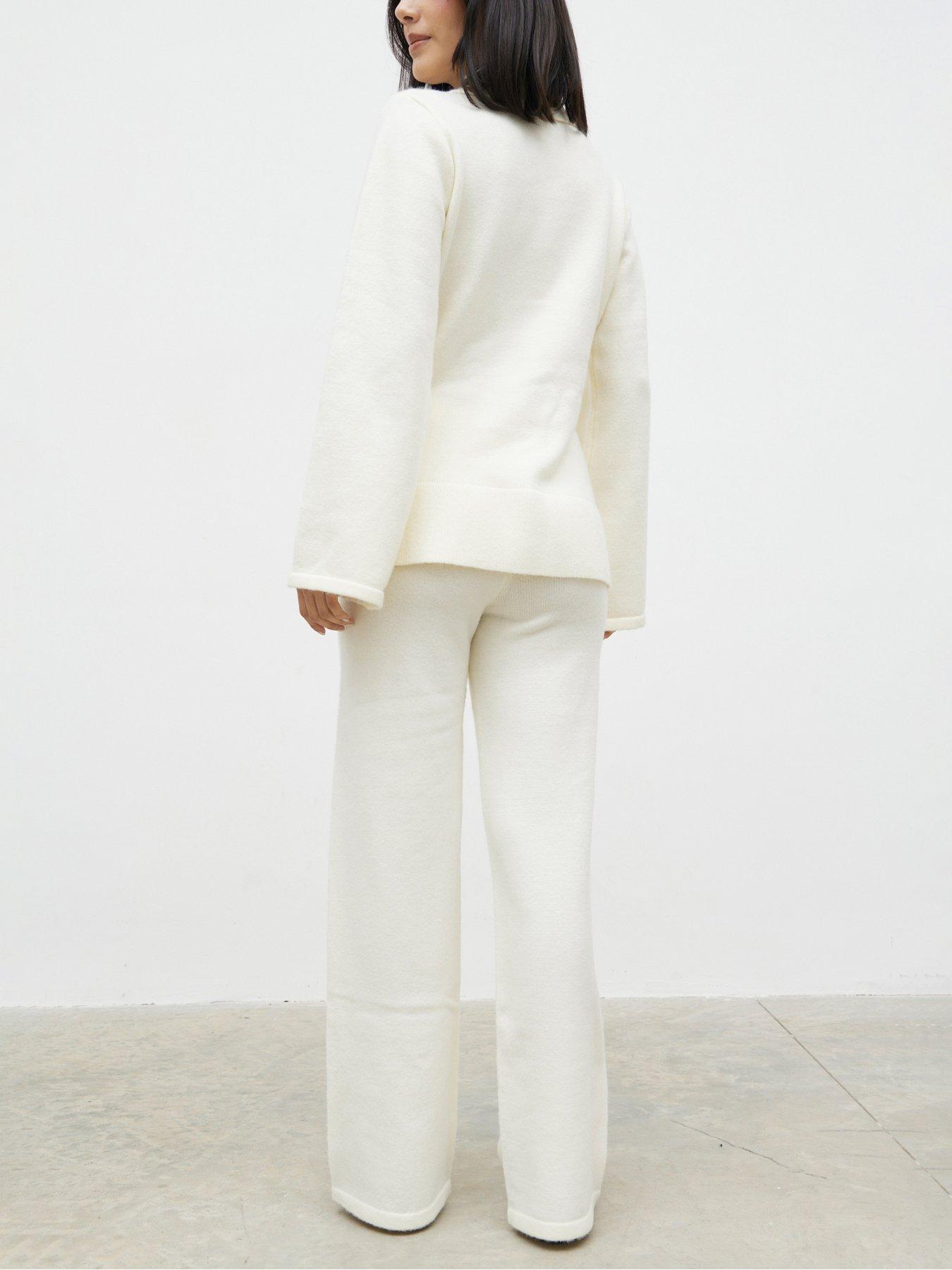 Image 2 of 4 of Pretty Lavish Eliice Knit Trousers - Cream