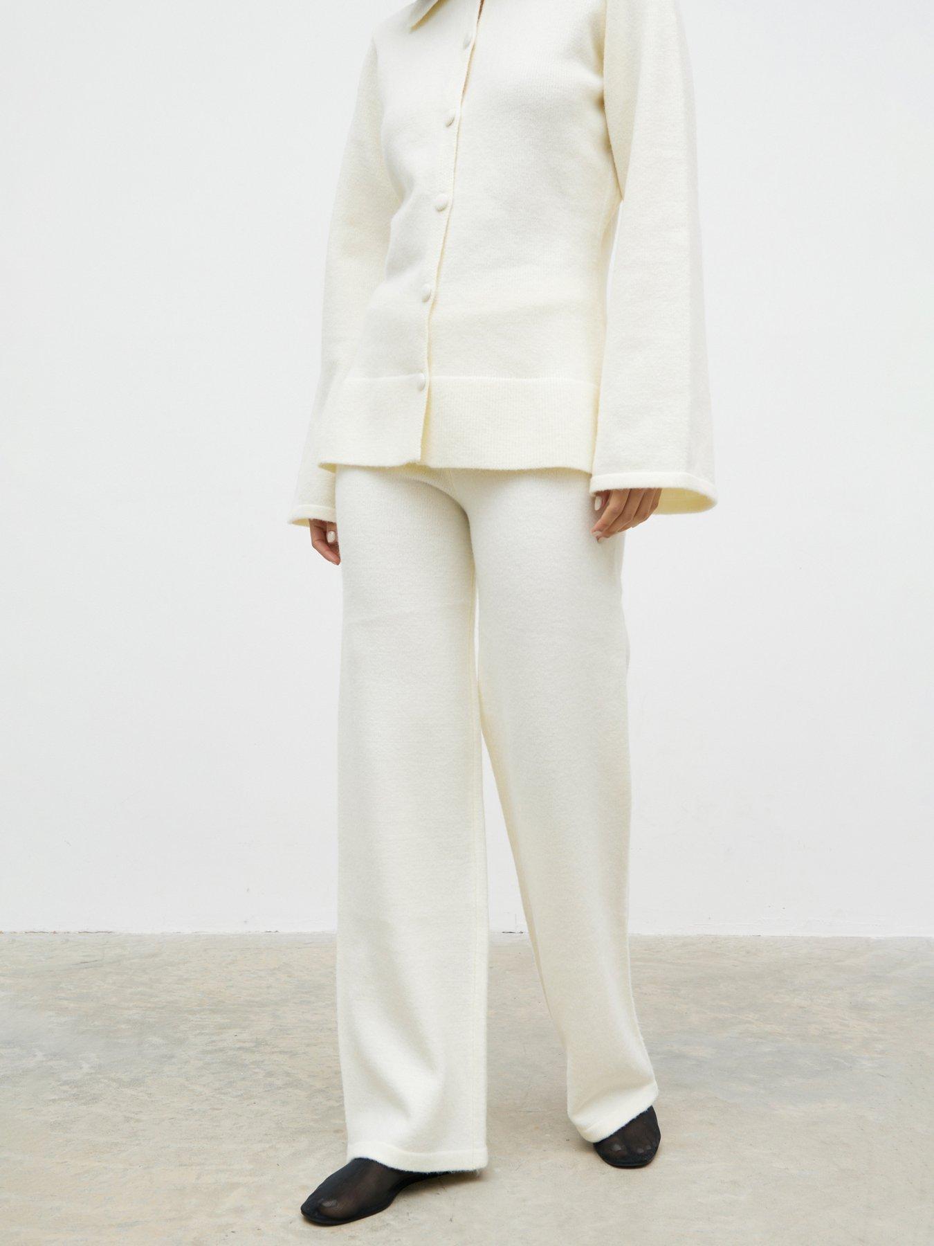Image 3 of 4 of Pretty Lavish Eliice Knit Trousers - Cream