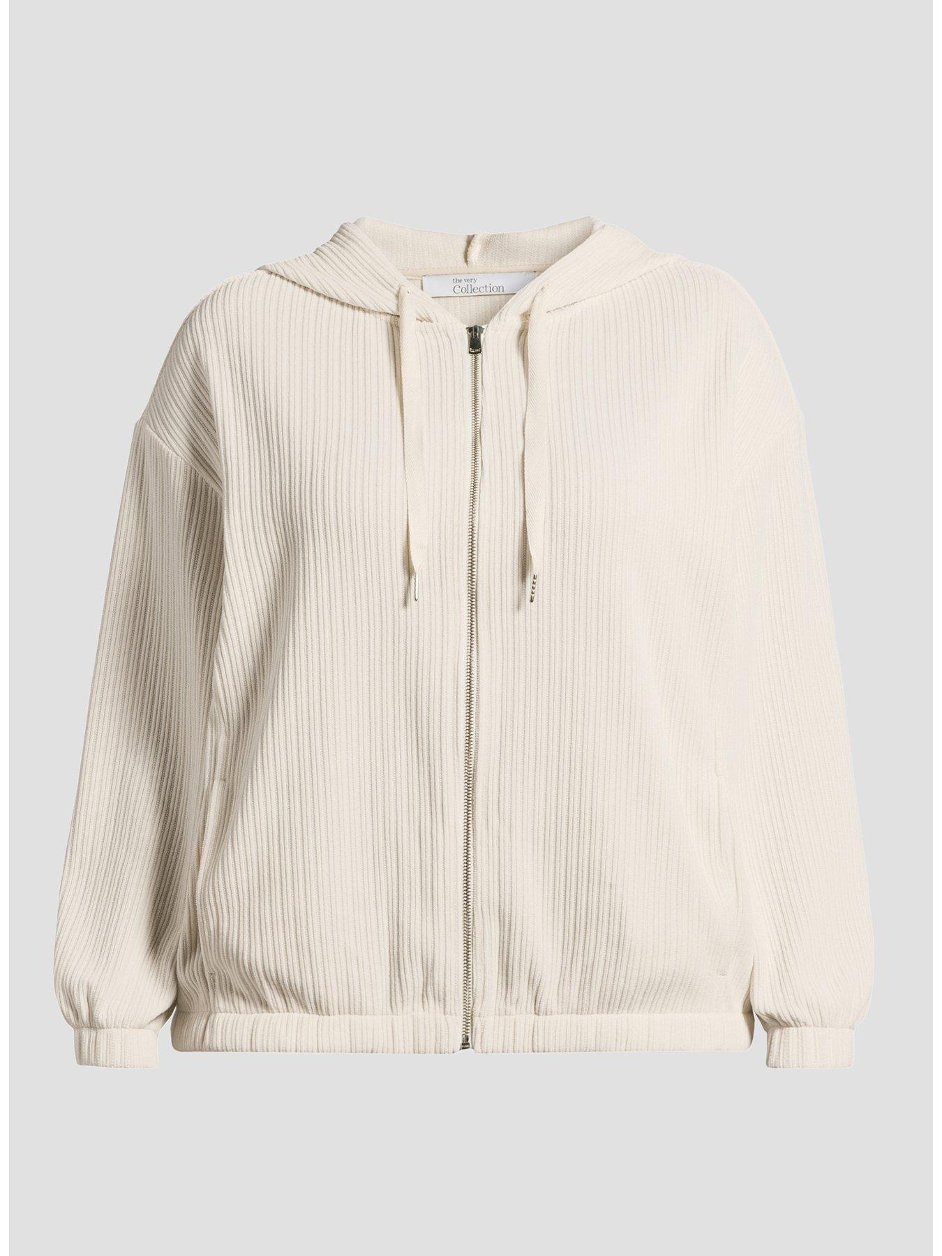 Image 7 of 7 of The Very Collection Curve Velour Rib Zip Through Hoodie