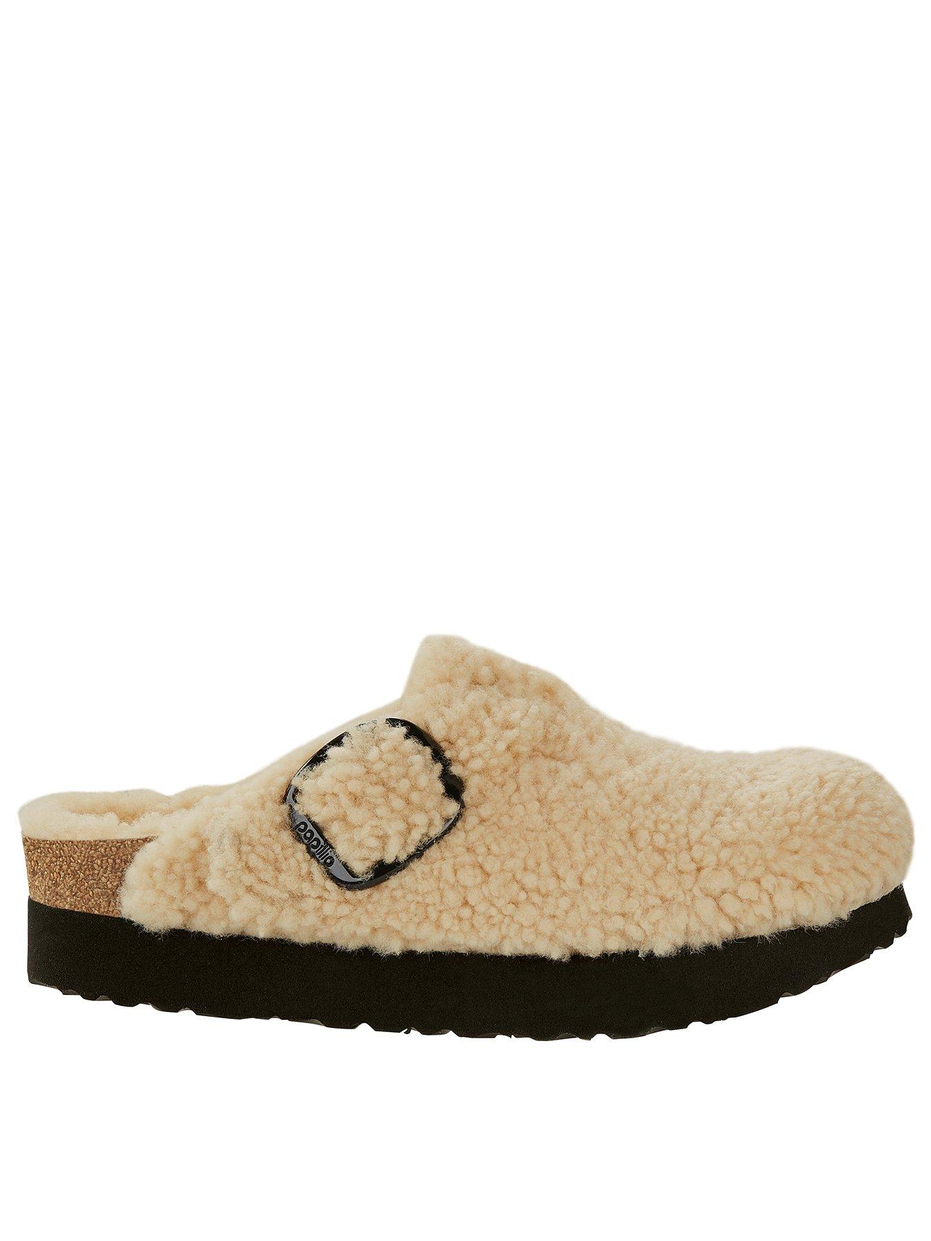 undefined Boston Big Buckle Platform Fur Eggshell