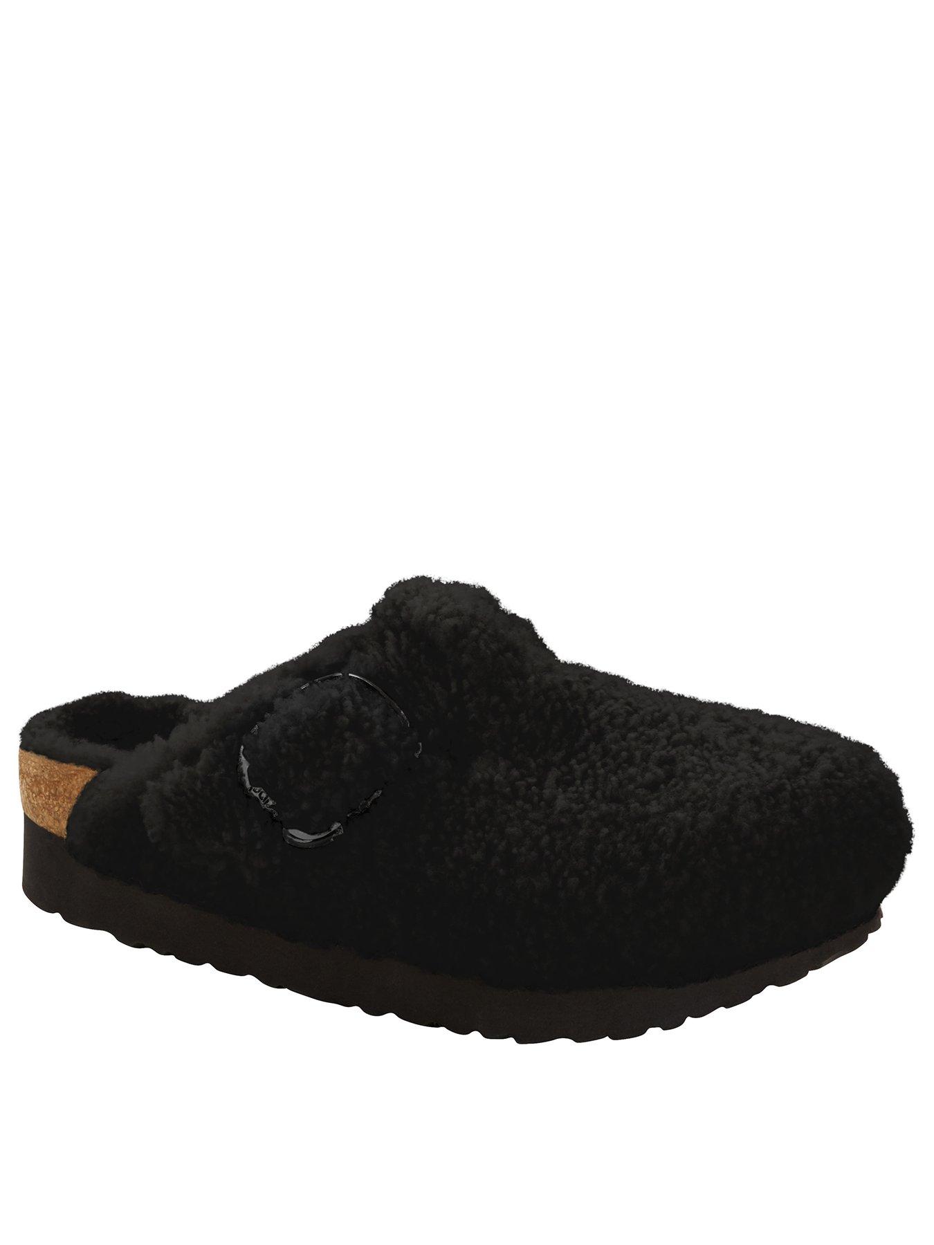 undefined Boston Big Buckle Platform Fur Black