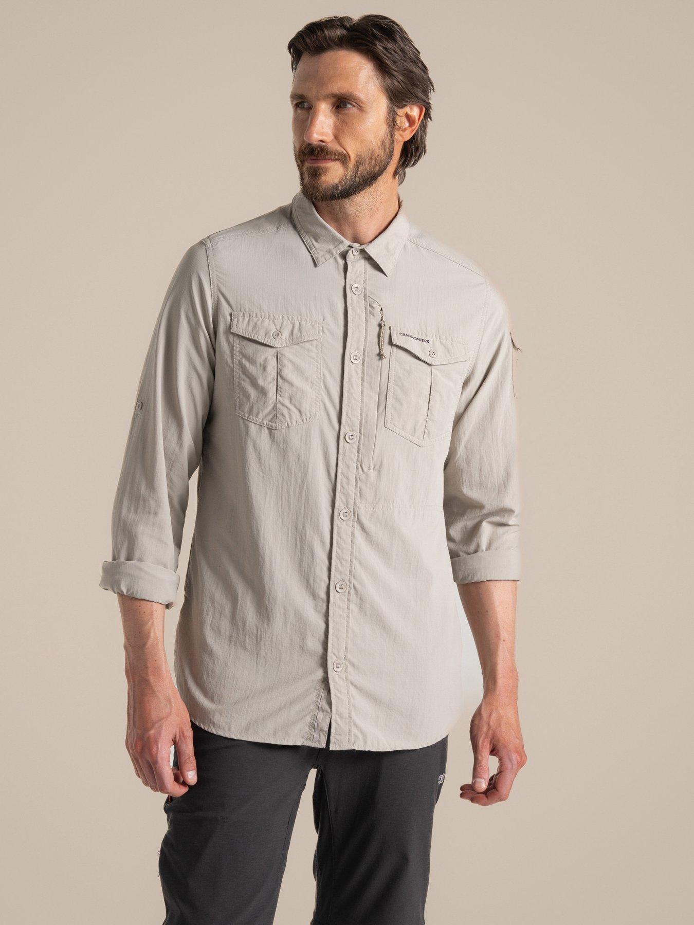 undefined Mens Nosife Adventure Long Sleeved Shirt - Beige