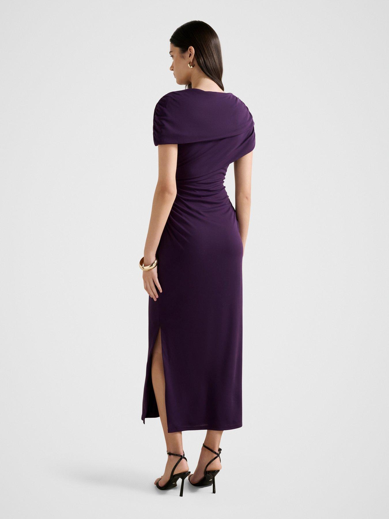 Image 6 of 6 of Forever New Kori Draped Midi Dress - Purple