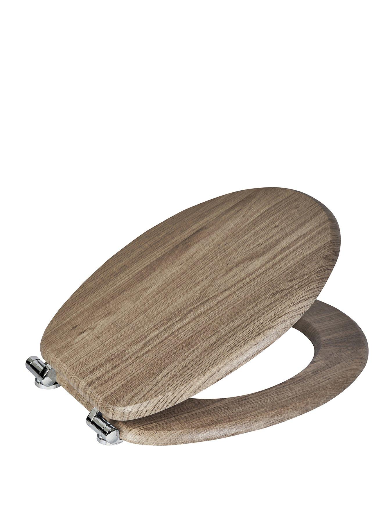 Showerdrape Norfolk Soft Close Toilet Seat Walnut/chrome (soft Close Hinges)