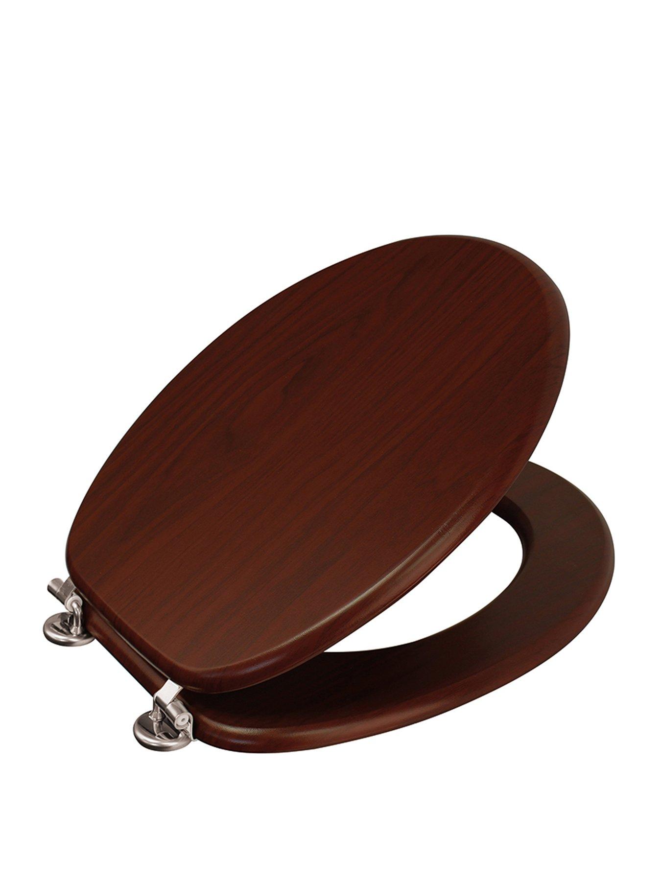 undefined Oxford Toilet Seat Antique Pine / Chrome (stainless Steel Hinges)