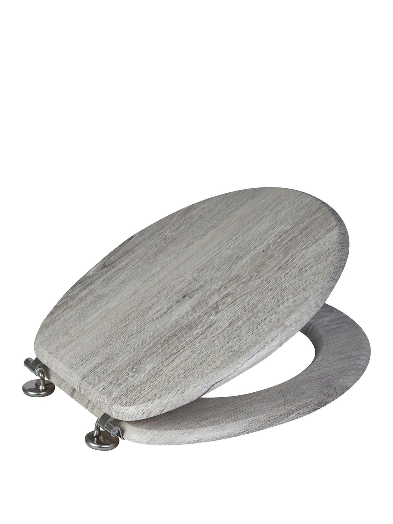 undefined Oxford Toilet Seat Antique Pine / Chrome (stainless Steel Hinges)