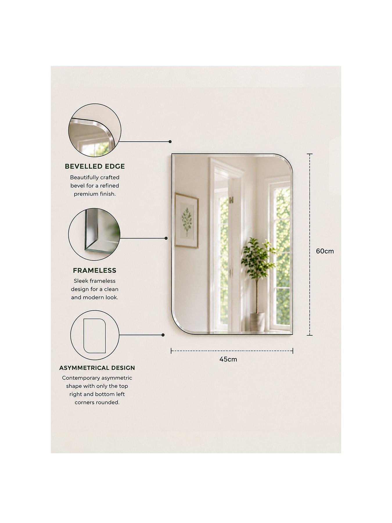 Showerdrape Islington Rectangular Frameless Bevelled Edge Bathroom Mirror