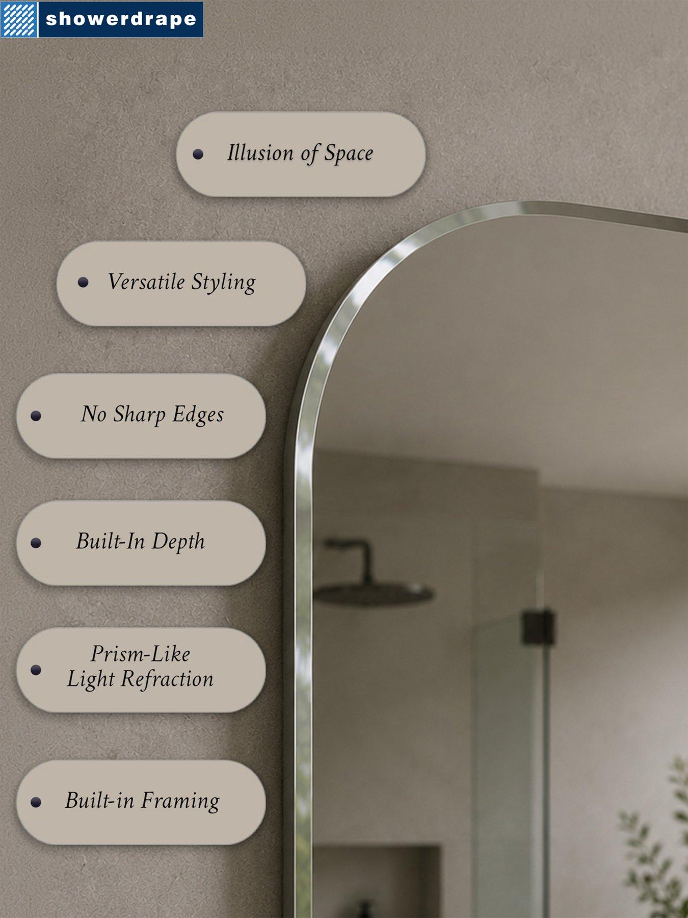 Image 2 of 4 of Showerdrape Islington Rectangular Frameless Bevelled Edge Bathroom Mirror