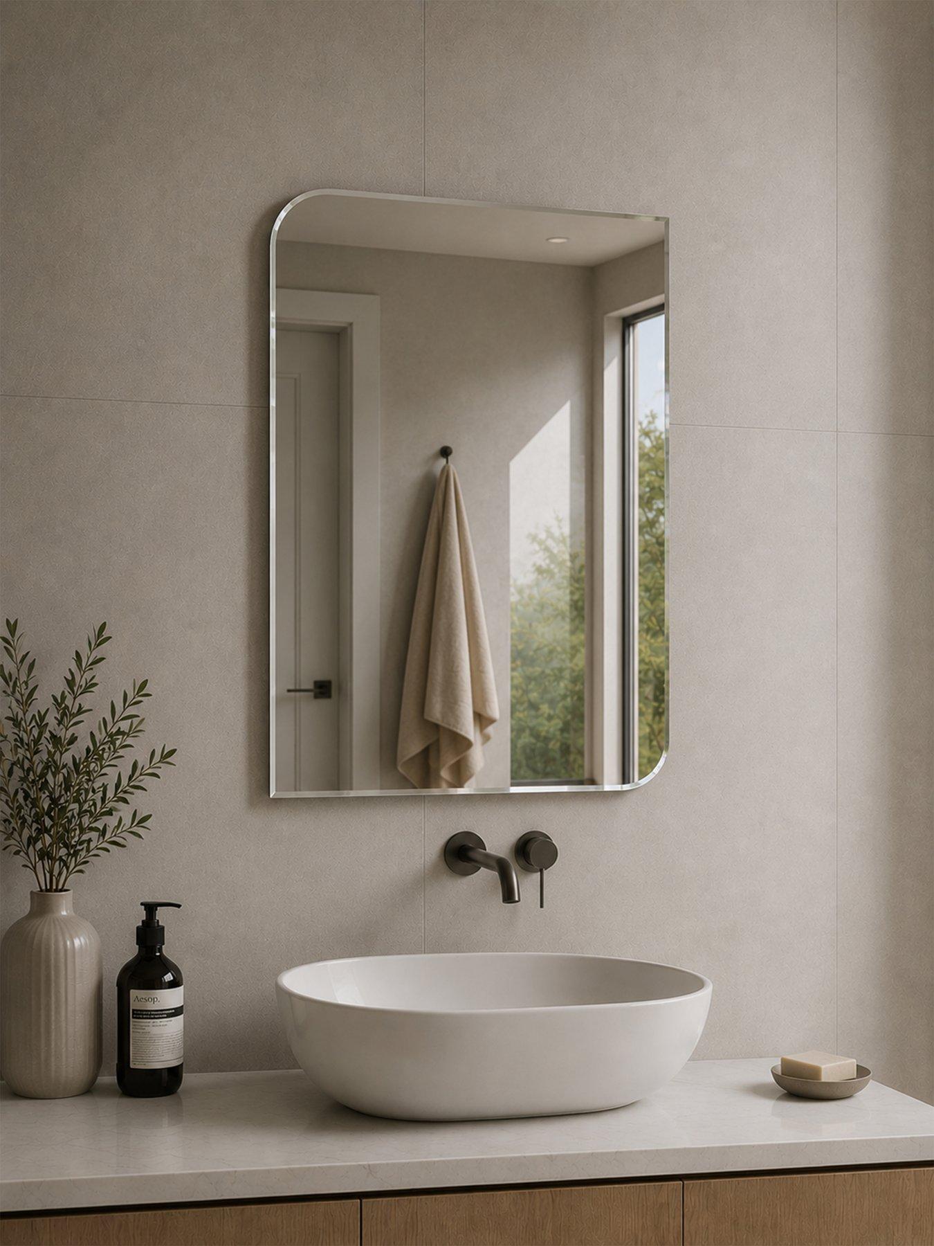 Image 3 of 4 of Showerdrape Islington Rectangular Frameless Bevelled Edge Bathroom Mirror