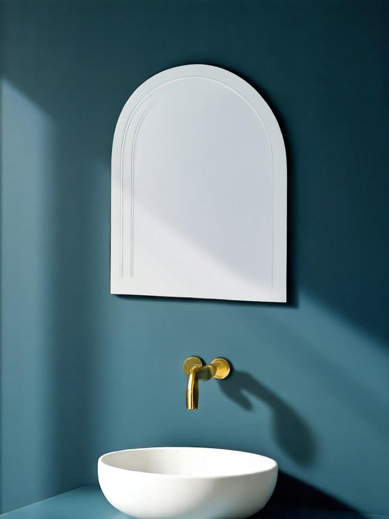 Showerdrape Soho Diamond Cut Arch Mirror 60 X 45cm