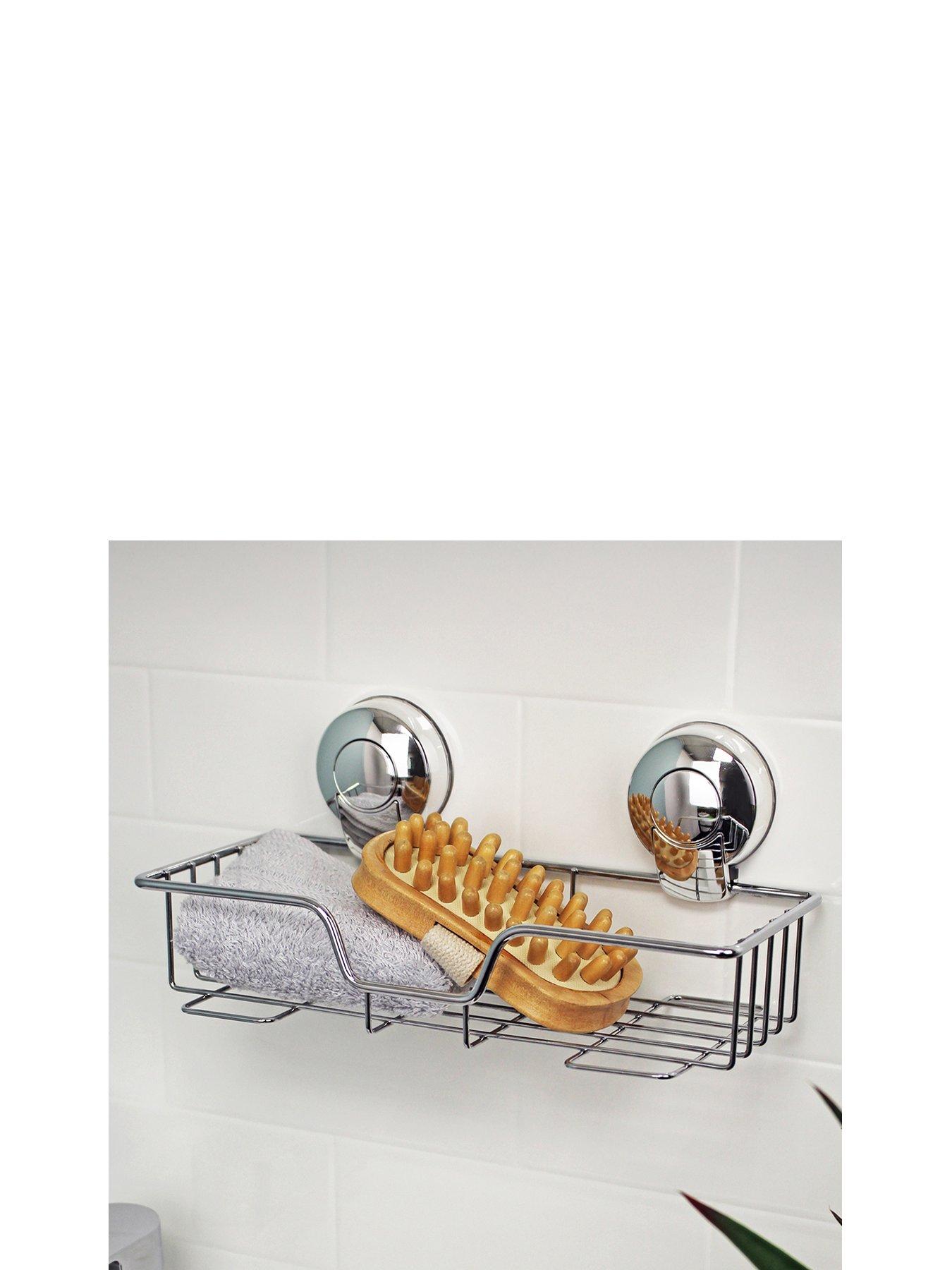 Image 2 of 6 of Showerdrape SuctionLoc Chrome Rectangular Shower Basket