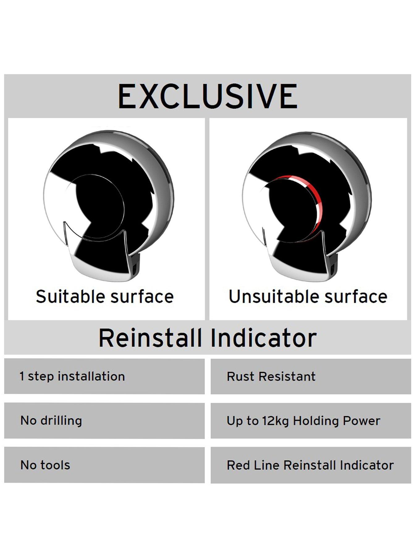 Image 5 of 6 of Showerdrape SuctionLoc Chrome Rectangular Shower Basket