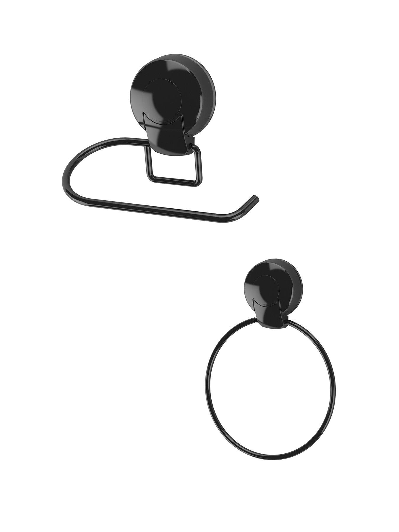 undefined Suctionloc Chrome 2 Piece Accessory Set - Toilet Roll Holder & Towel Ring