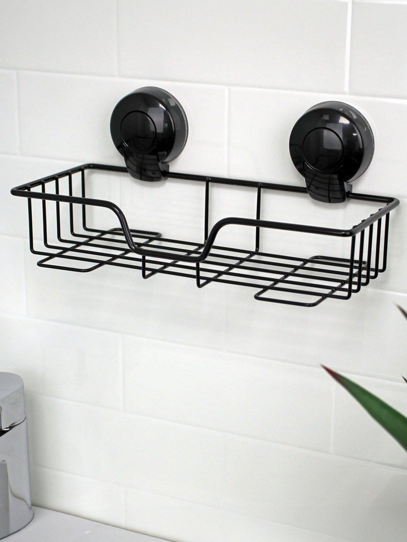 Showerdrape SuctionLoc Chrome Rectangular Shower Basket