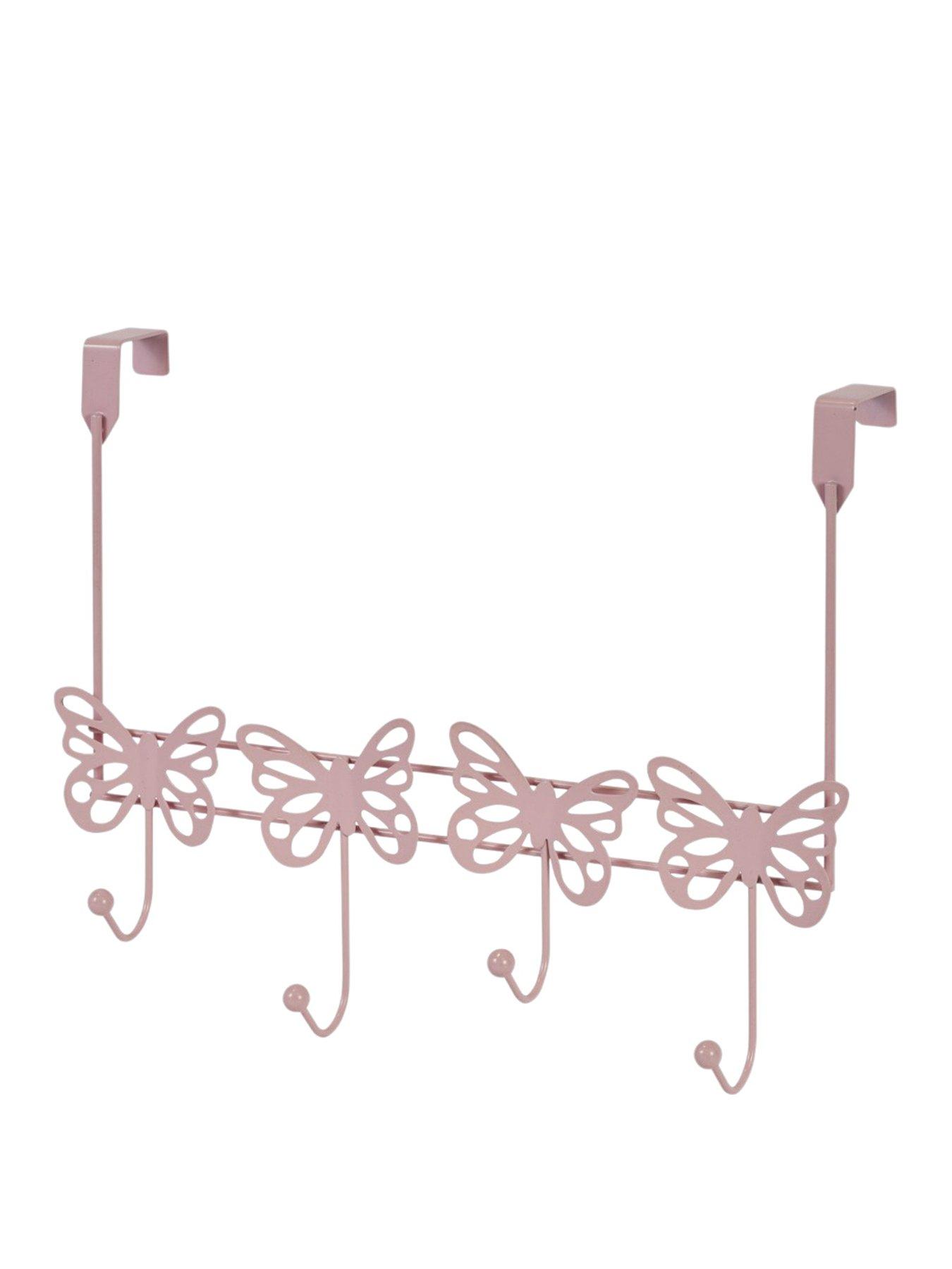 undefined Butterflies Over Door Hooks Pink