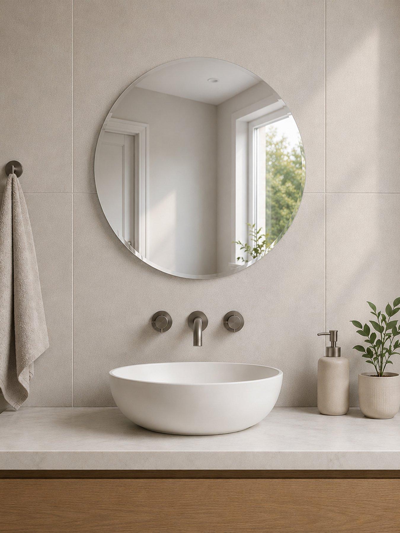 Showerdrape Fitzrovia Round Wall Mounted Frameless Bevelled Edge ...