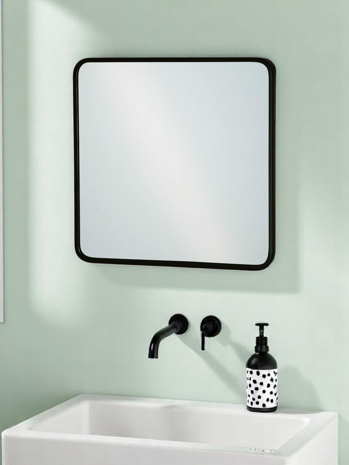 undefined Shoreditch Square Black Frame Mirror 40 X 40cm