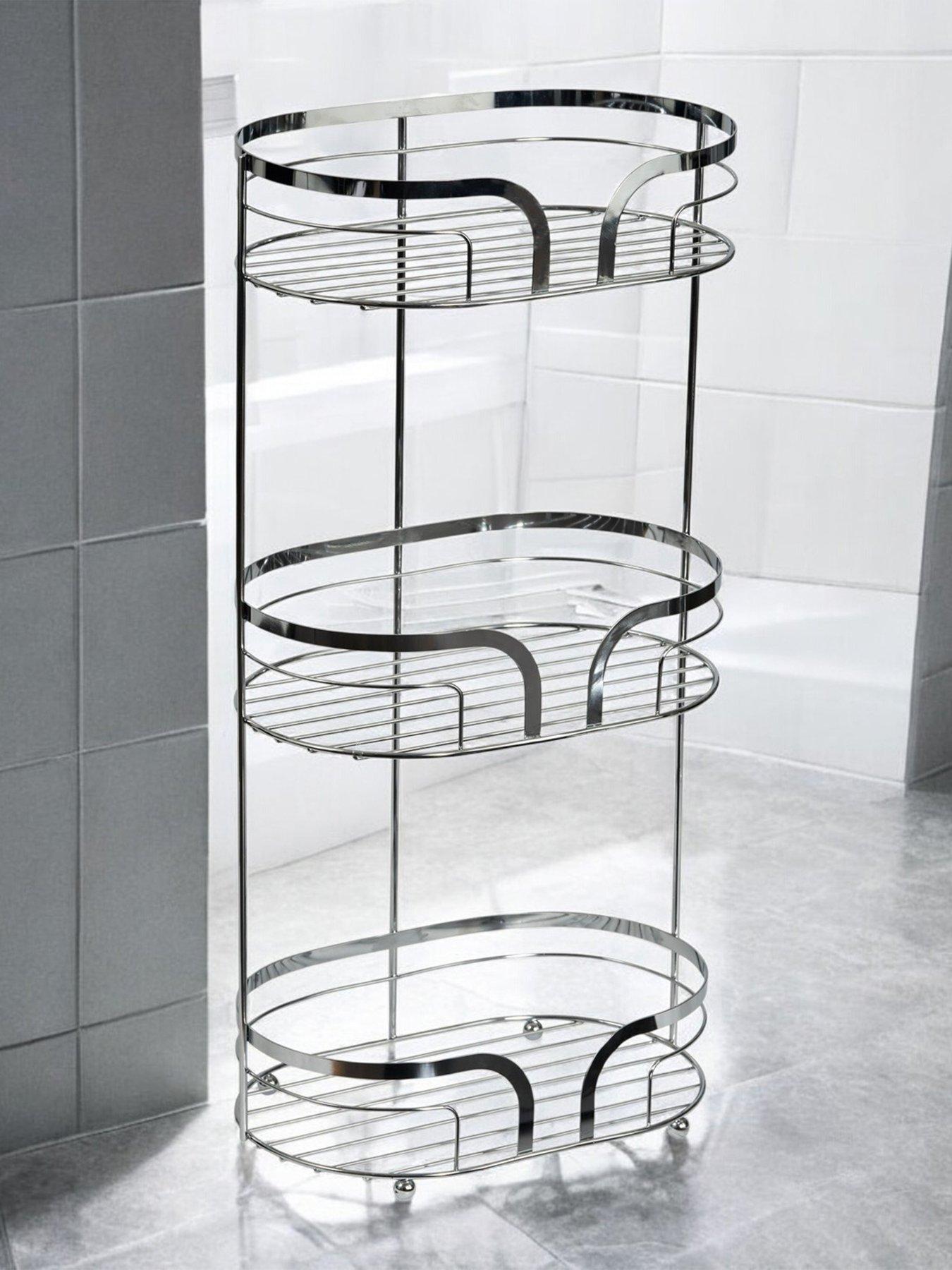 Showerdrape Dante Bathroom Storage Floor Caddy Black