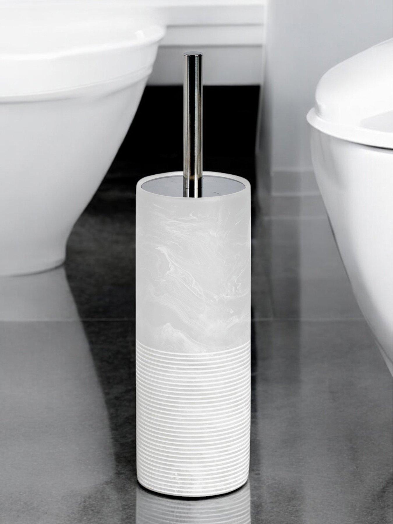 Showerdrape Bianco White Onyx Toilet Brush & Holder