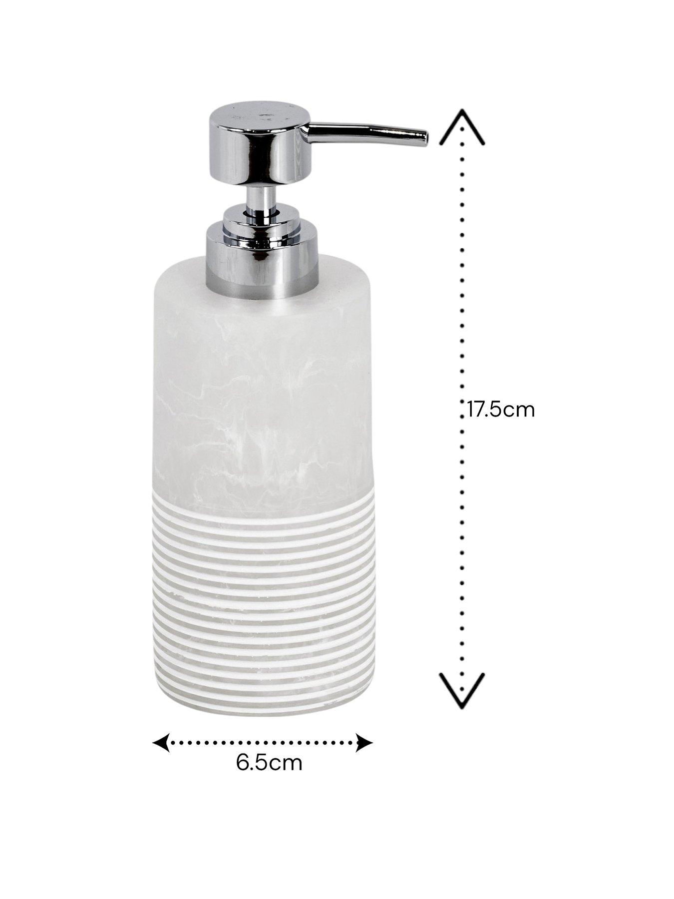 Image 2 of 7 of Showerdrape Bianco Frost Onyx White Striped 3 Piece Bathroom Accessory Set