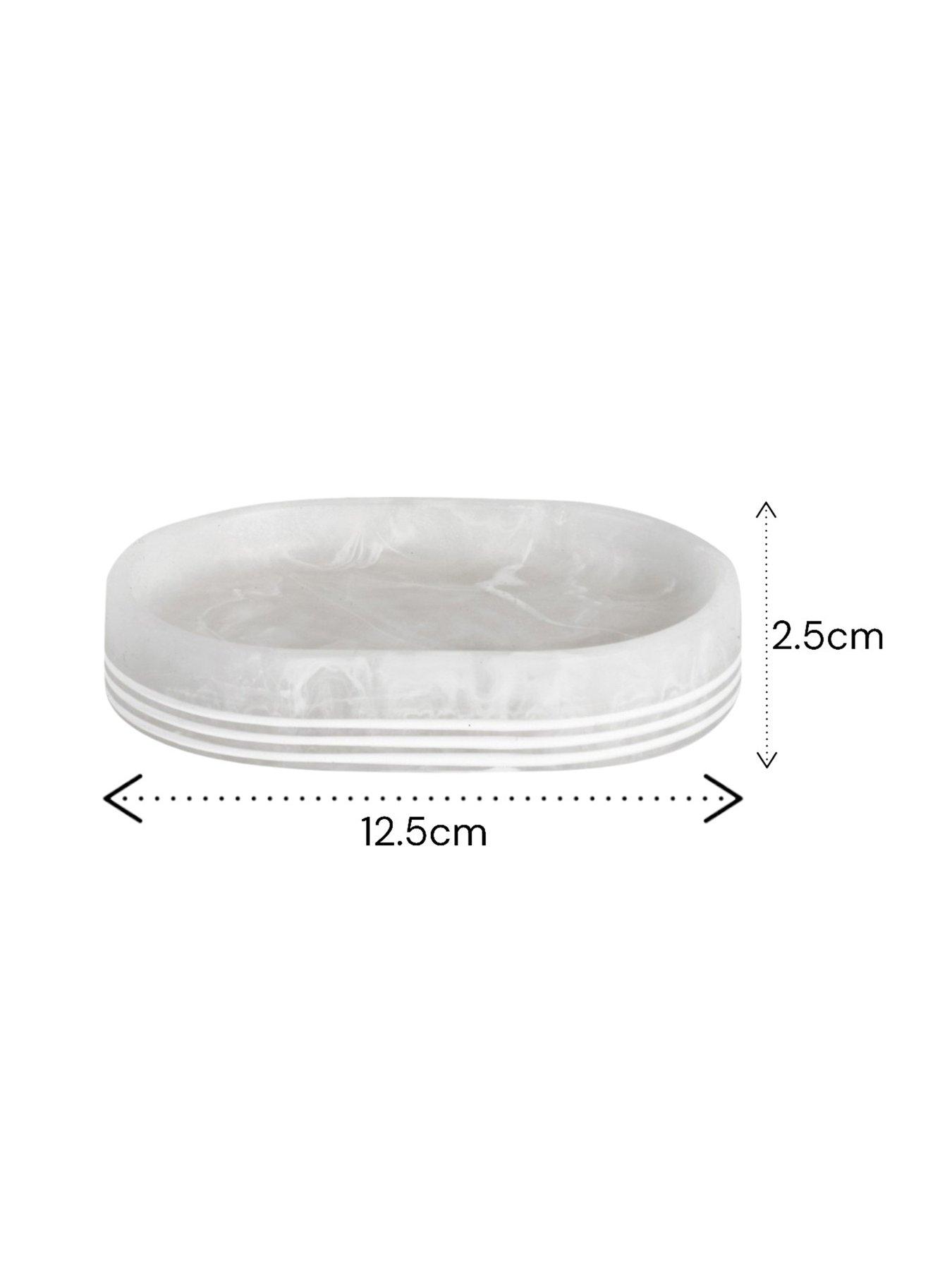 Image 4 of 7 of Showerdrape Bianco Frost Onyx White Striped 3 Piece Bathroom Accessory Set