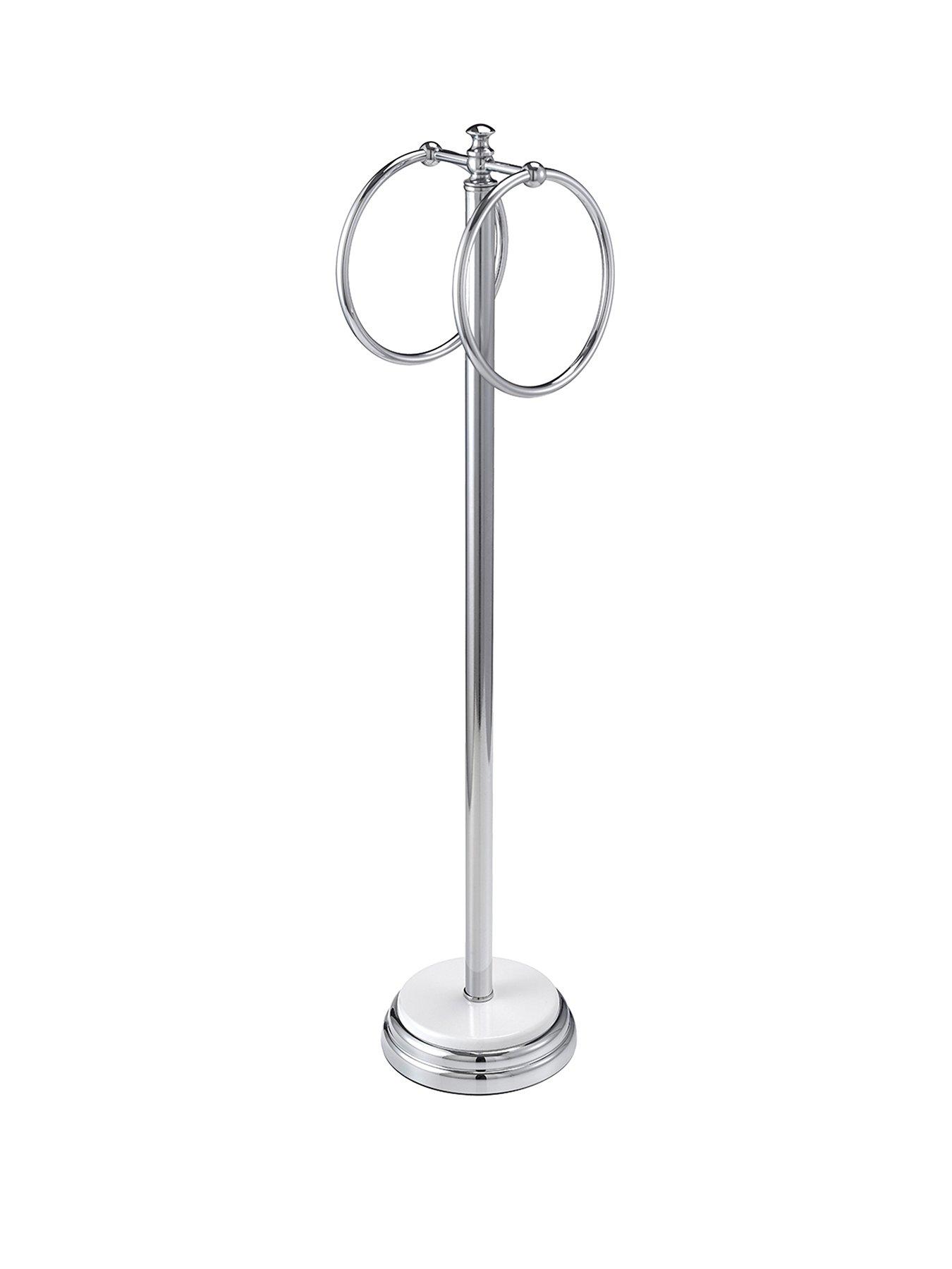 Image 2 of 4 of Showerdrape Opera White/Chrome Freestanding Double Towel Ring