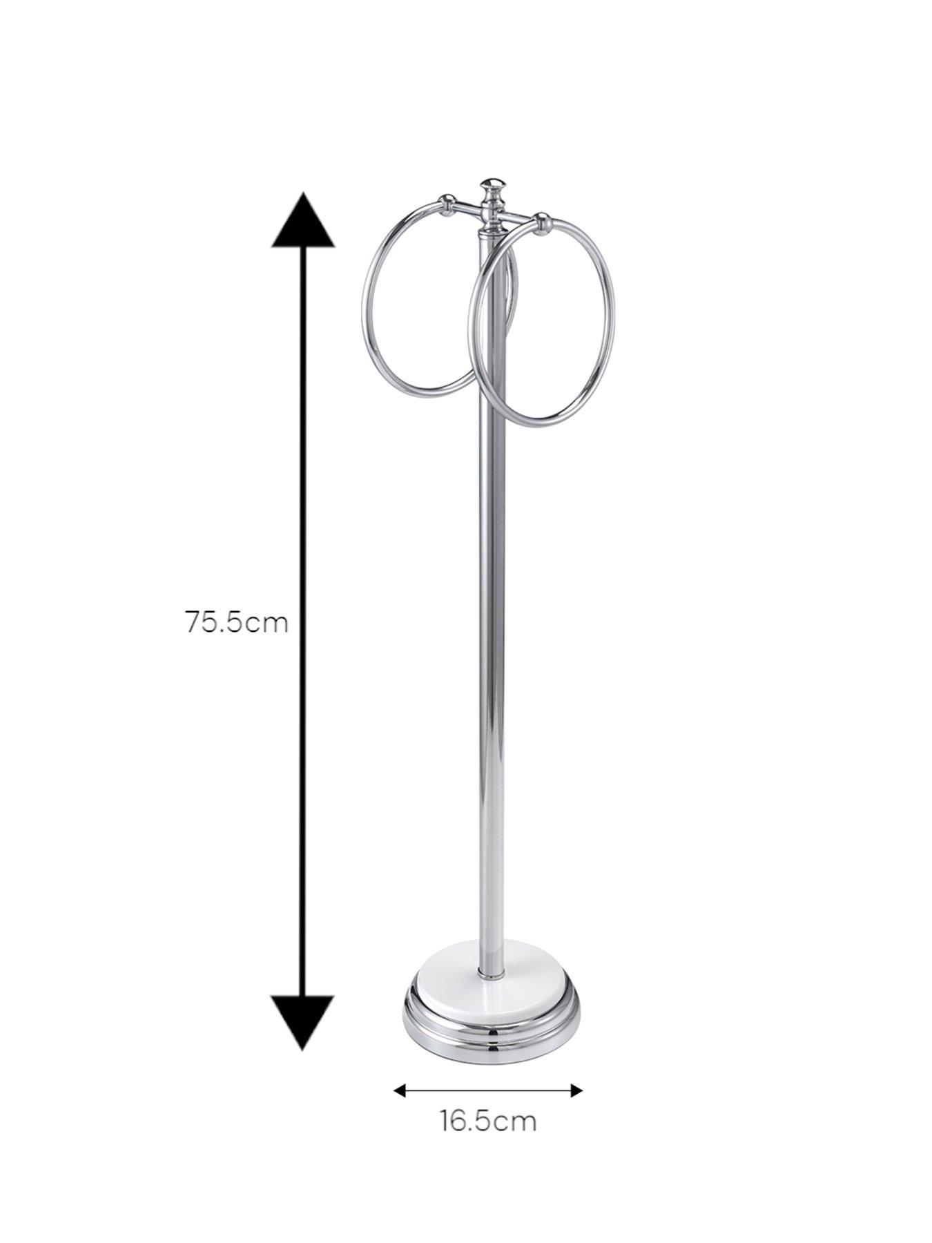 Image 3 of 4 of Showerdrape Opera White/Chrome Freestanding Double Towel Ring