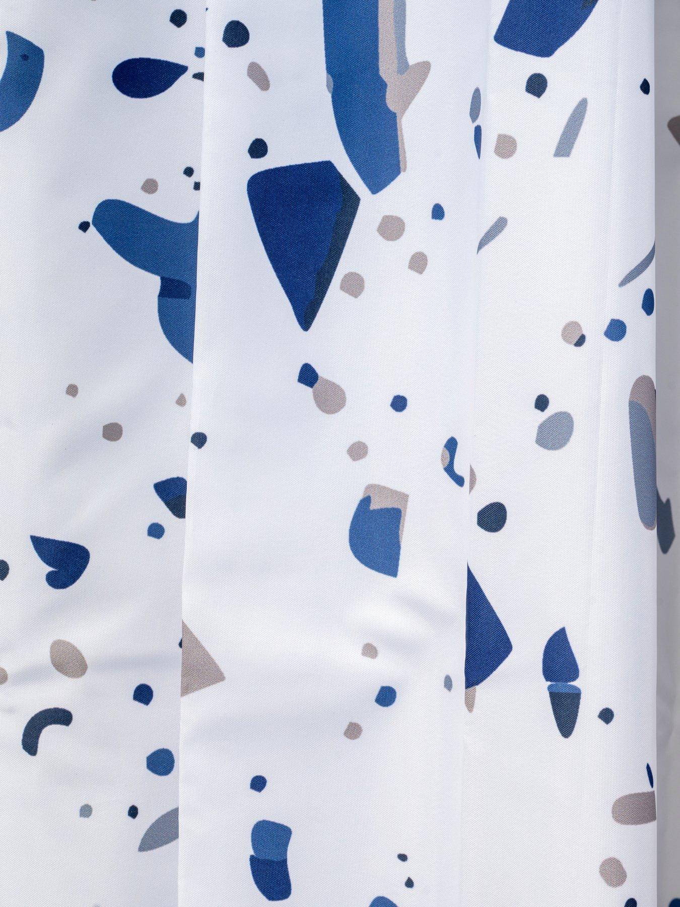 Image 5 of 5 of Croydex Blue Terrazzo Machine Washable Shower Curtain