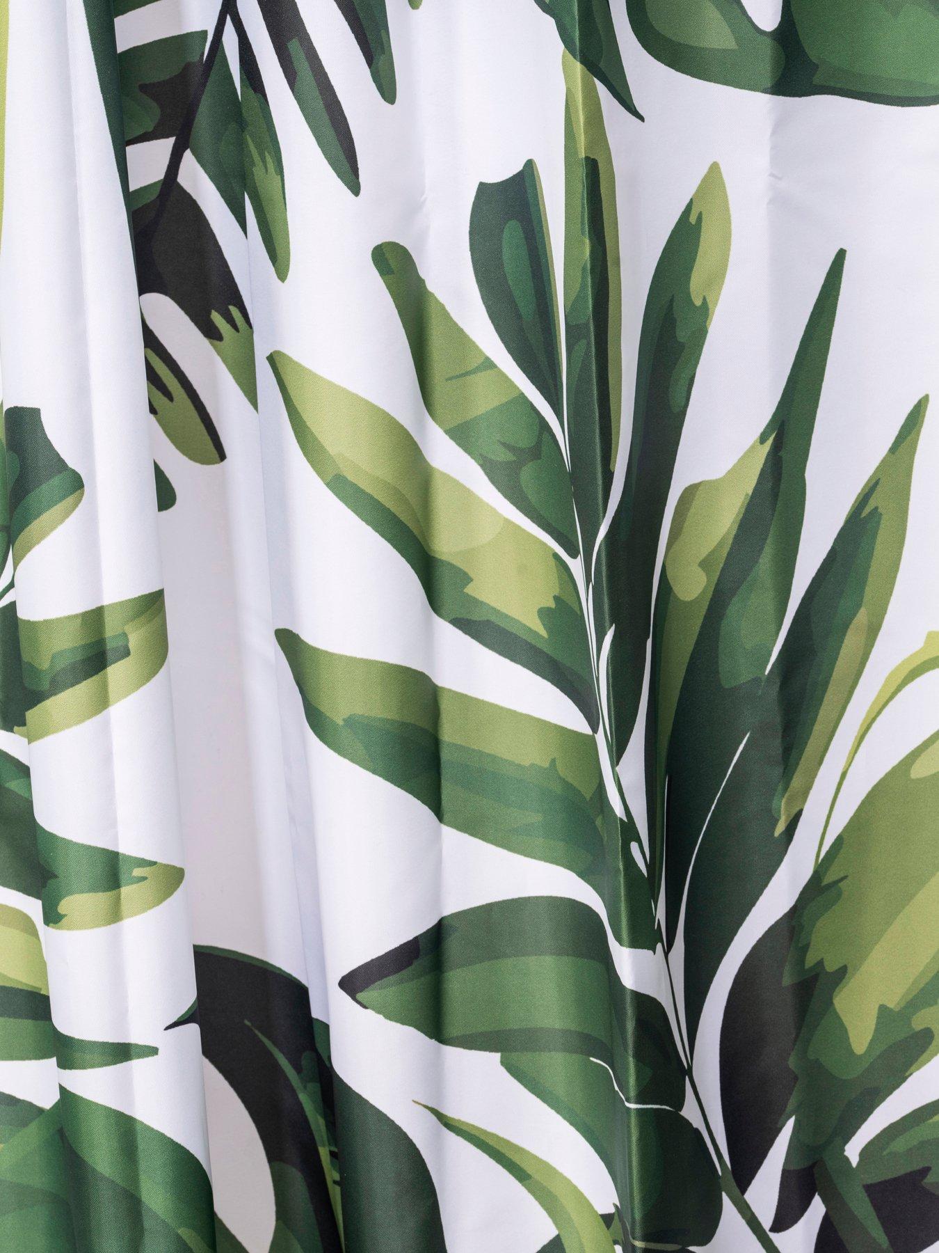 Image 5 of 5 of Croydex Green Botanical Machine Washable Shower Curtain