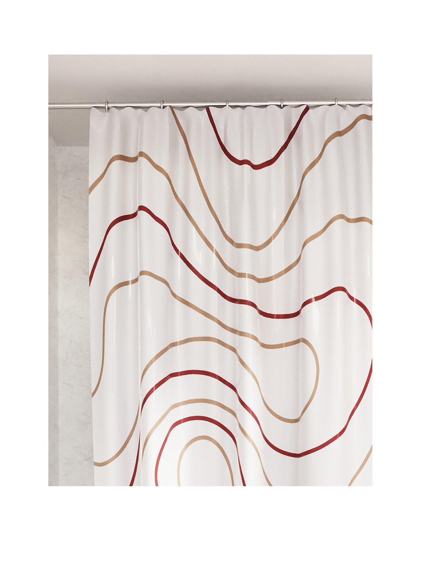 undefined Pink Swirl Machine Washable Shower Curtain