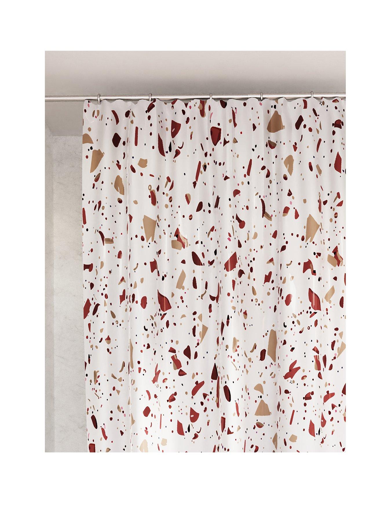 undefined Pink Terrazzo Machine Washable Shower Curtain