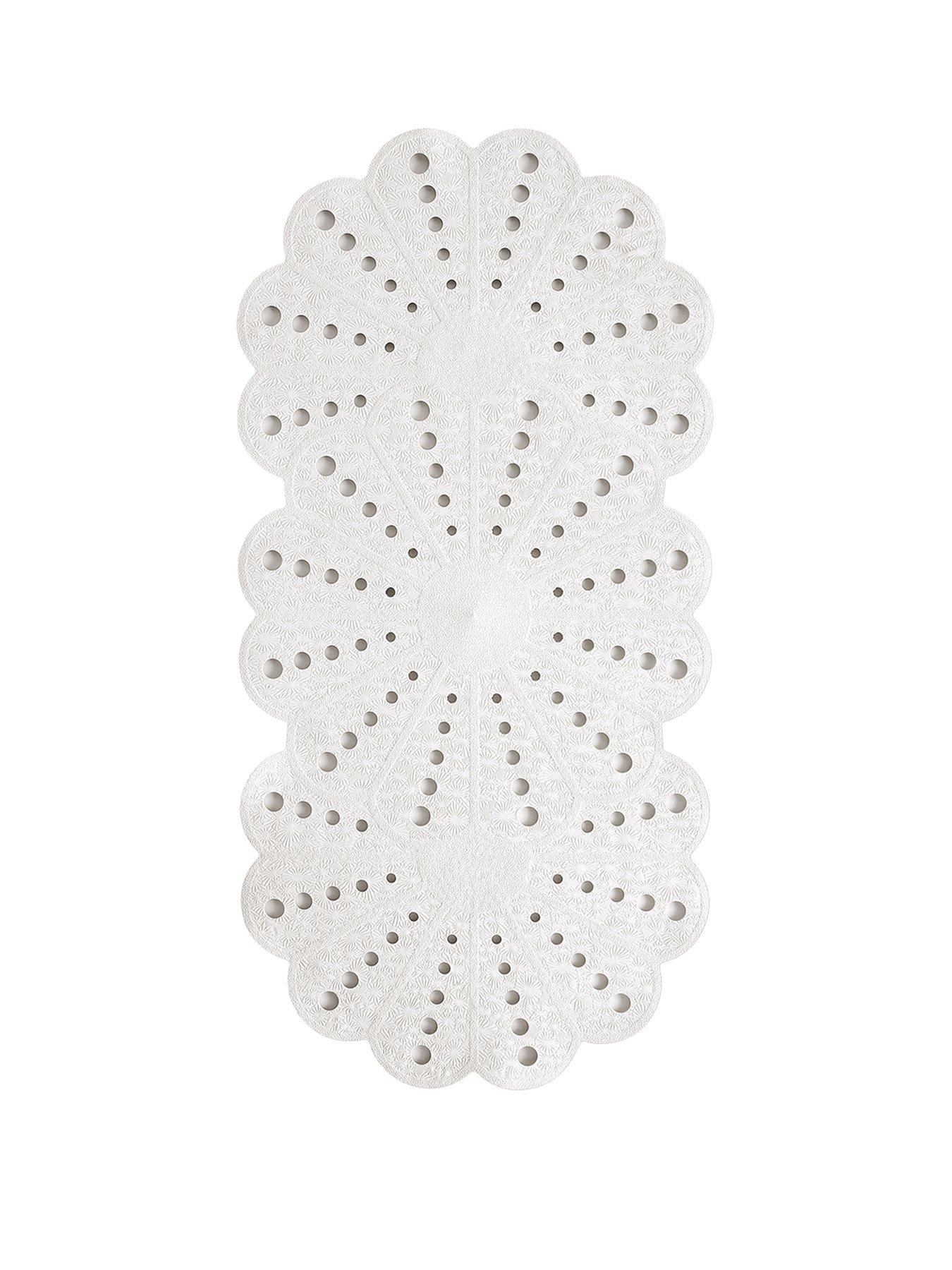 Showerdrape Petal White Anti-slip Bath Mat 740 x 360mm