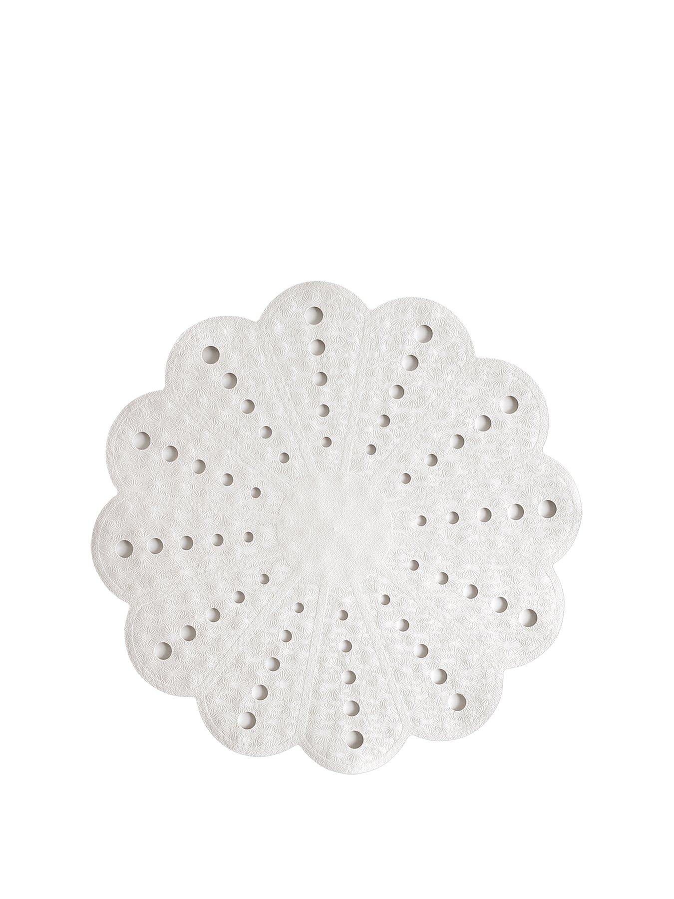Showerdrape Petal White Anti-slip Shower Mat 540mm