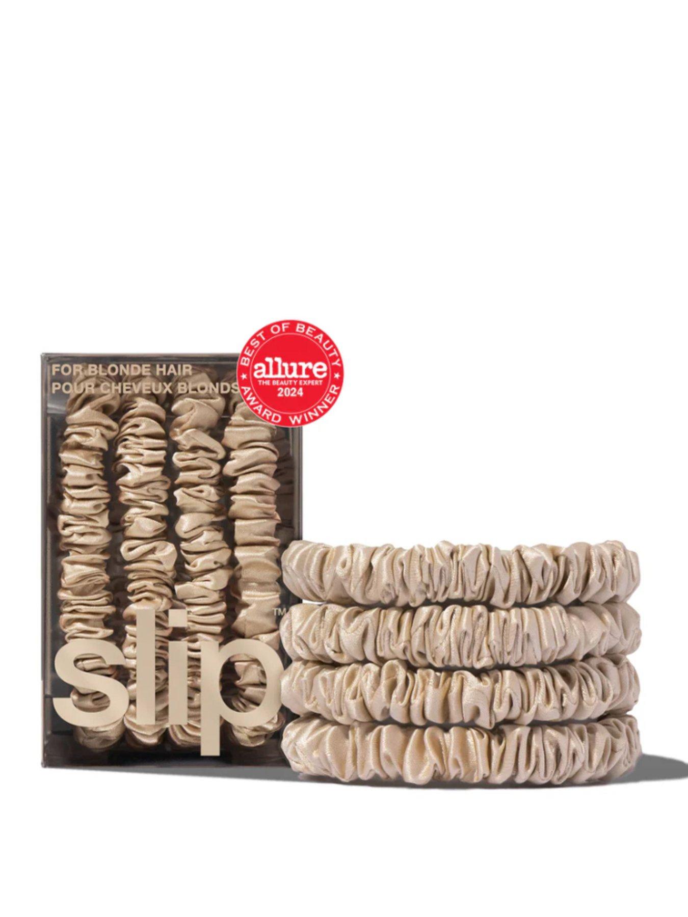 undefined Pure Silk Skinny Scrunchies x 4 - Blonde