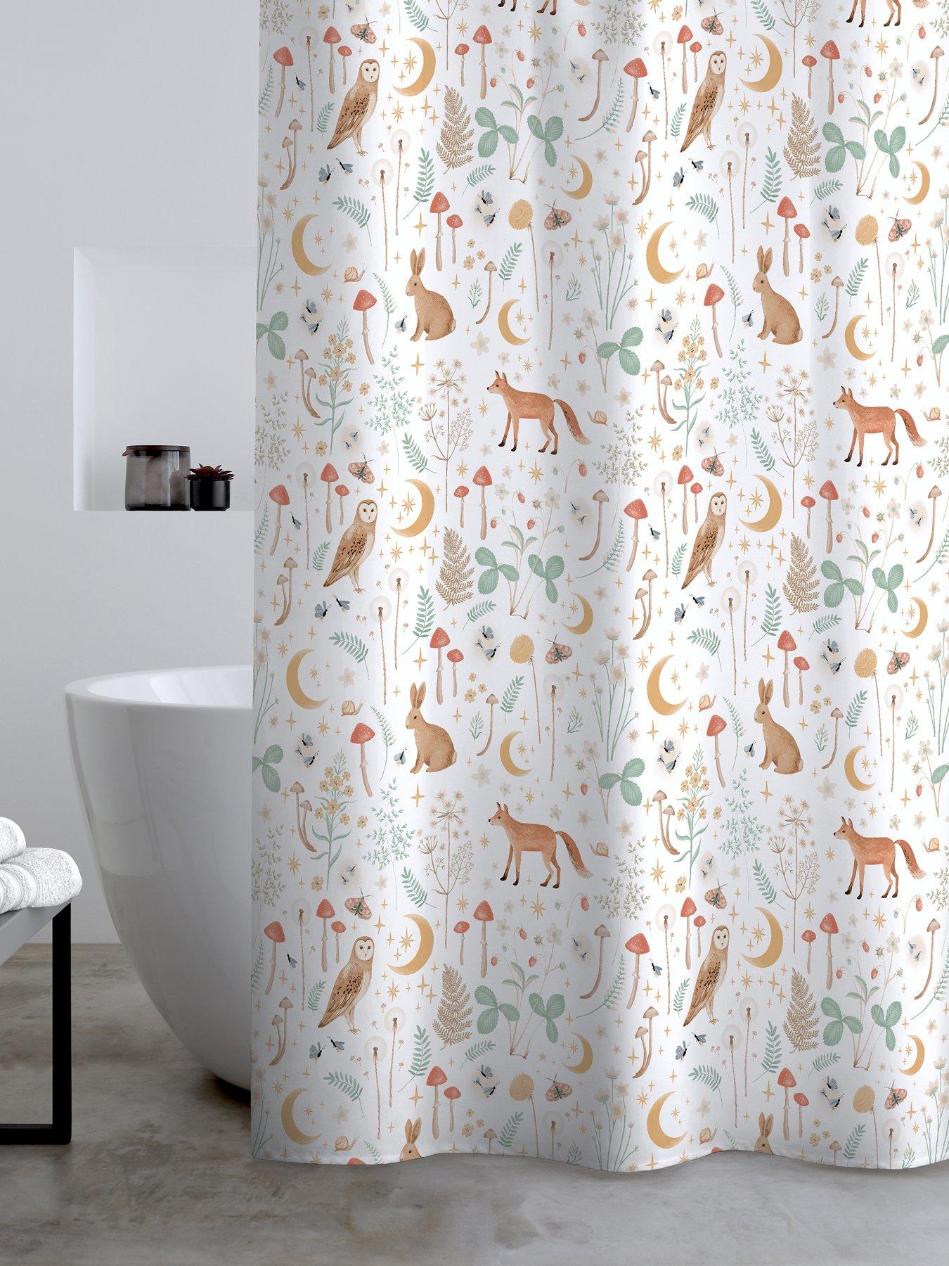 Catherine Lansfield: Enchanted Twilight Shower Curtain- White