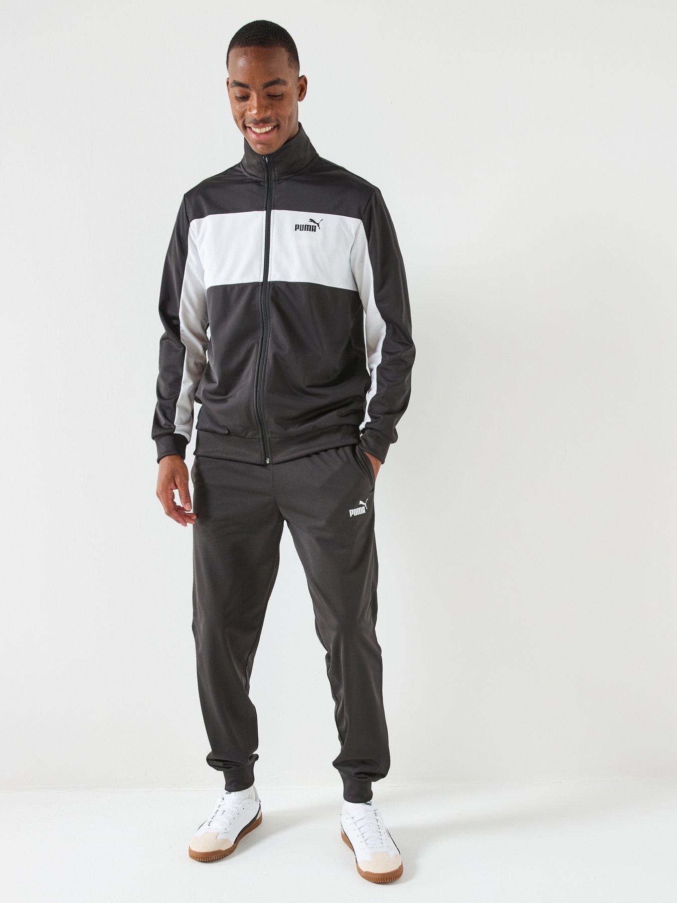 Puma Mens Poly Colorblock Suit - Black
