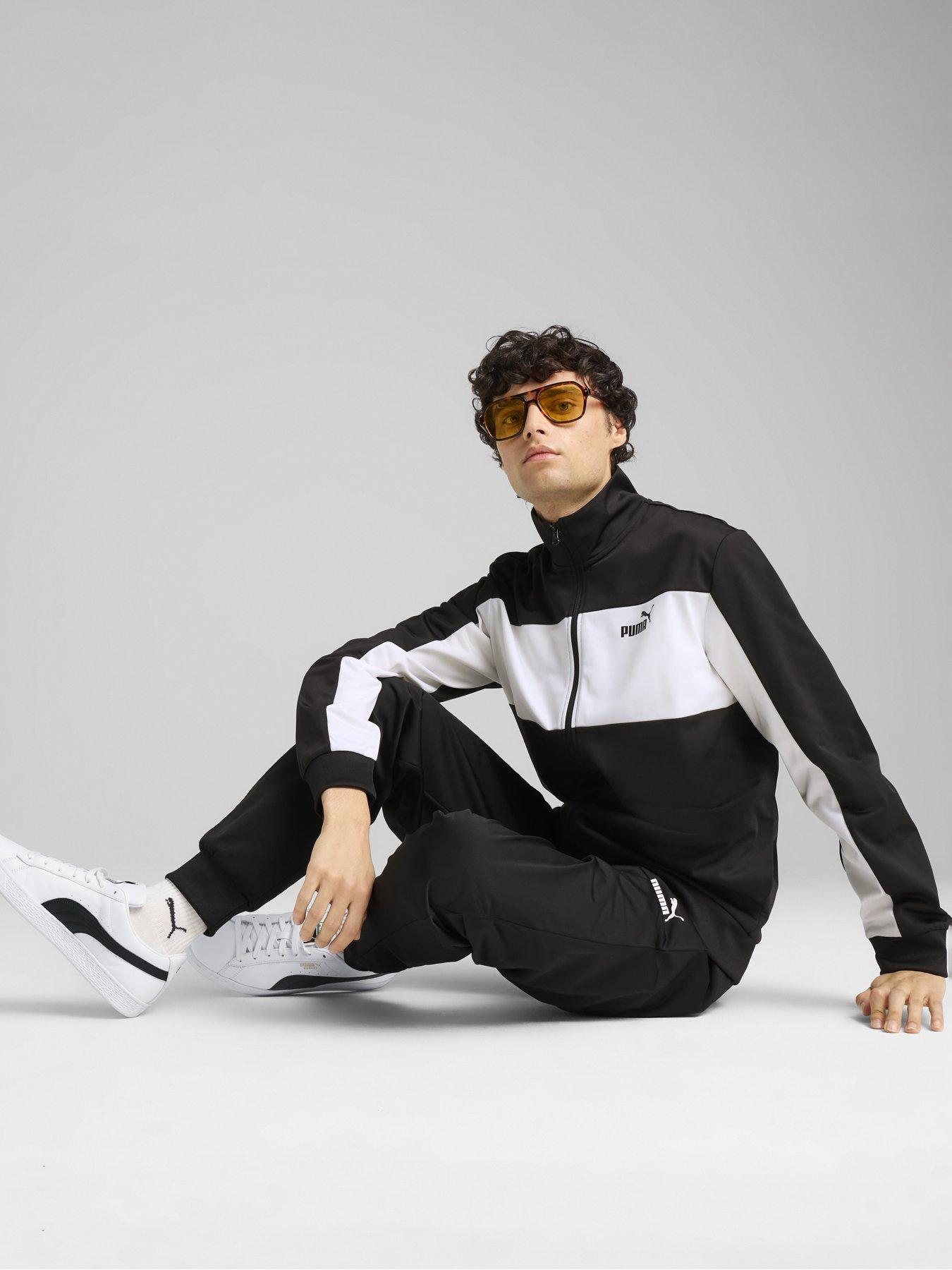 Puma Mens Poly Colorblock Suit - Black
